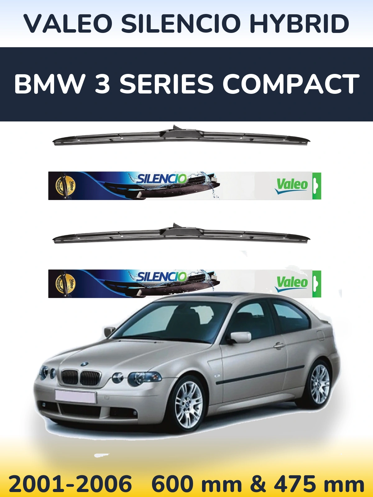 Ștergătoare Valeo Silencio Hybrid pentru BMW 3 Series Compact