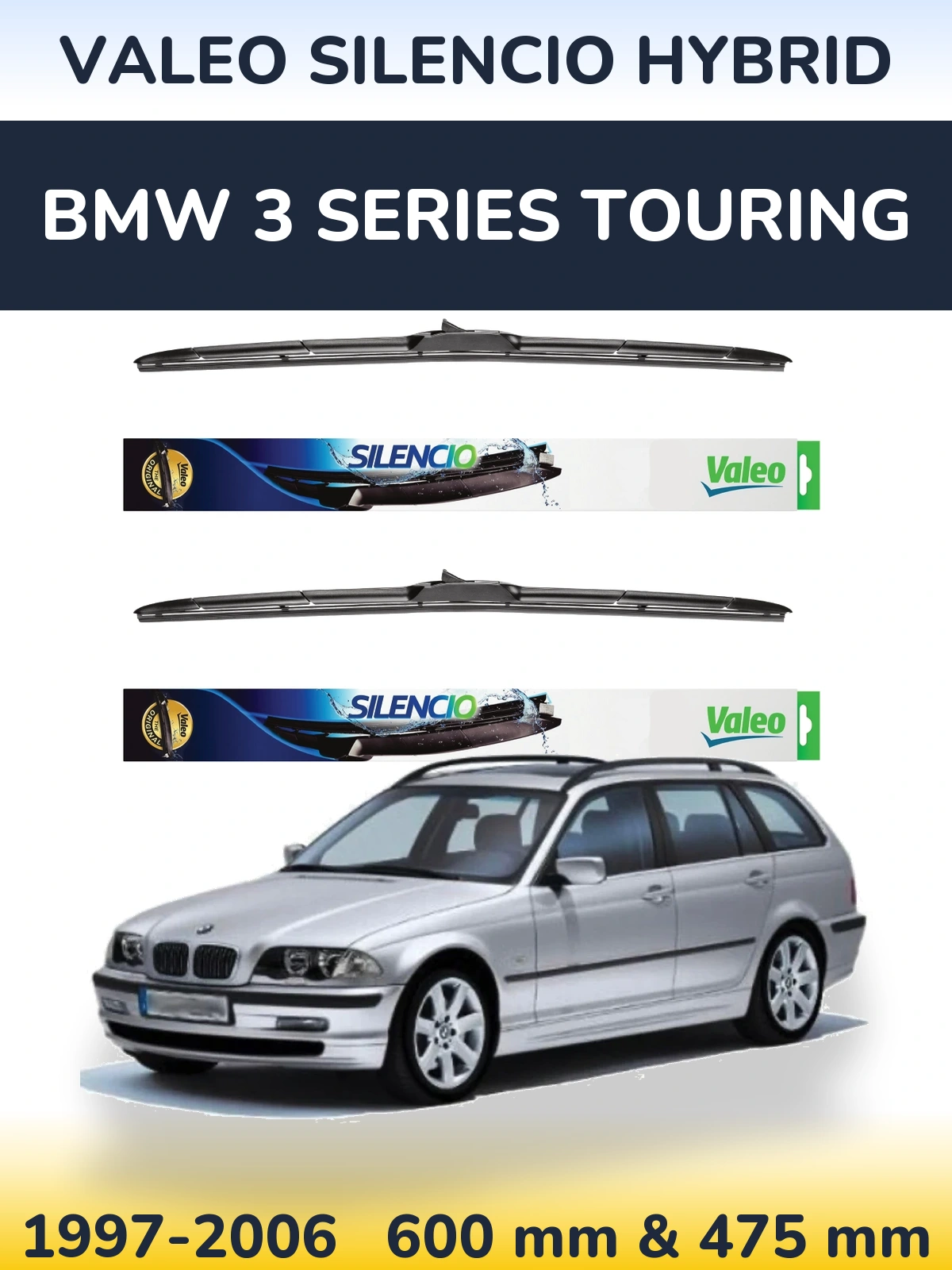 Ștergătoare Valeo Silencio Hybrid pentru BMW 3 Series Touring