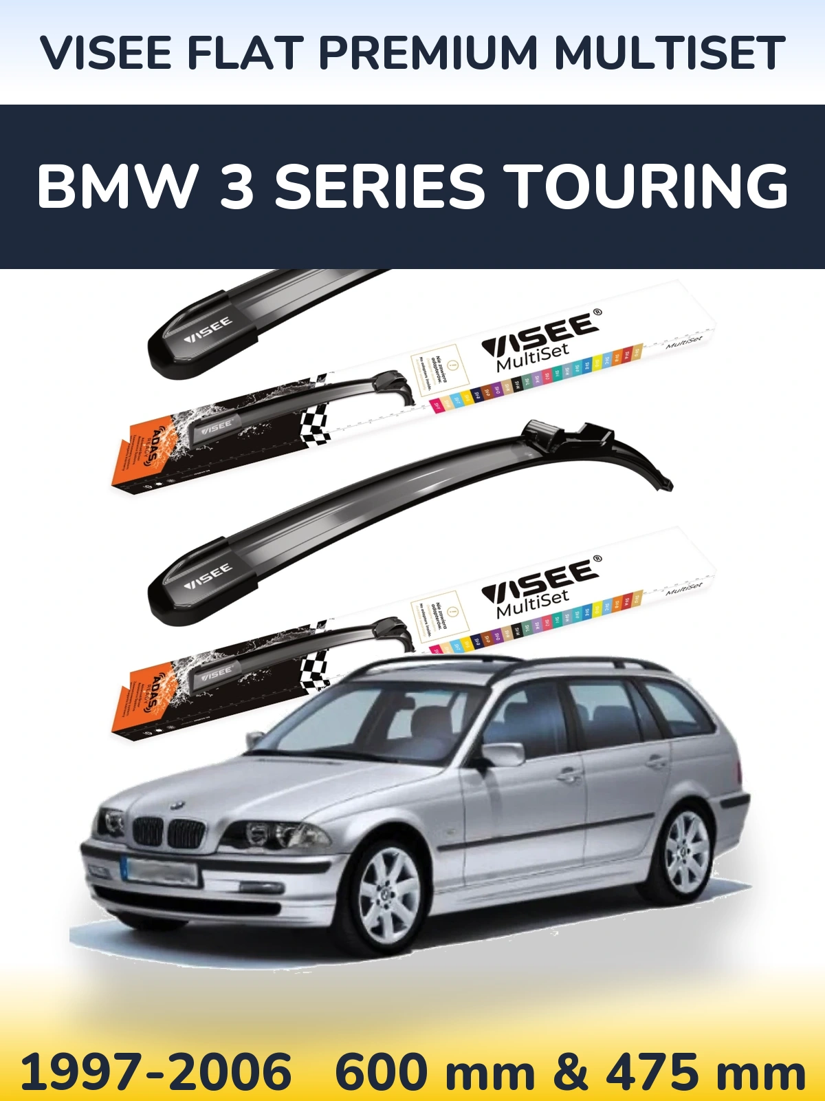Ștergătoare VISEE FLAT PREMIUM MultiSet pentru BMW 3 Series Touring