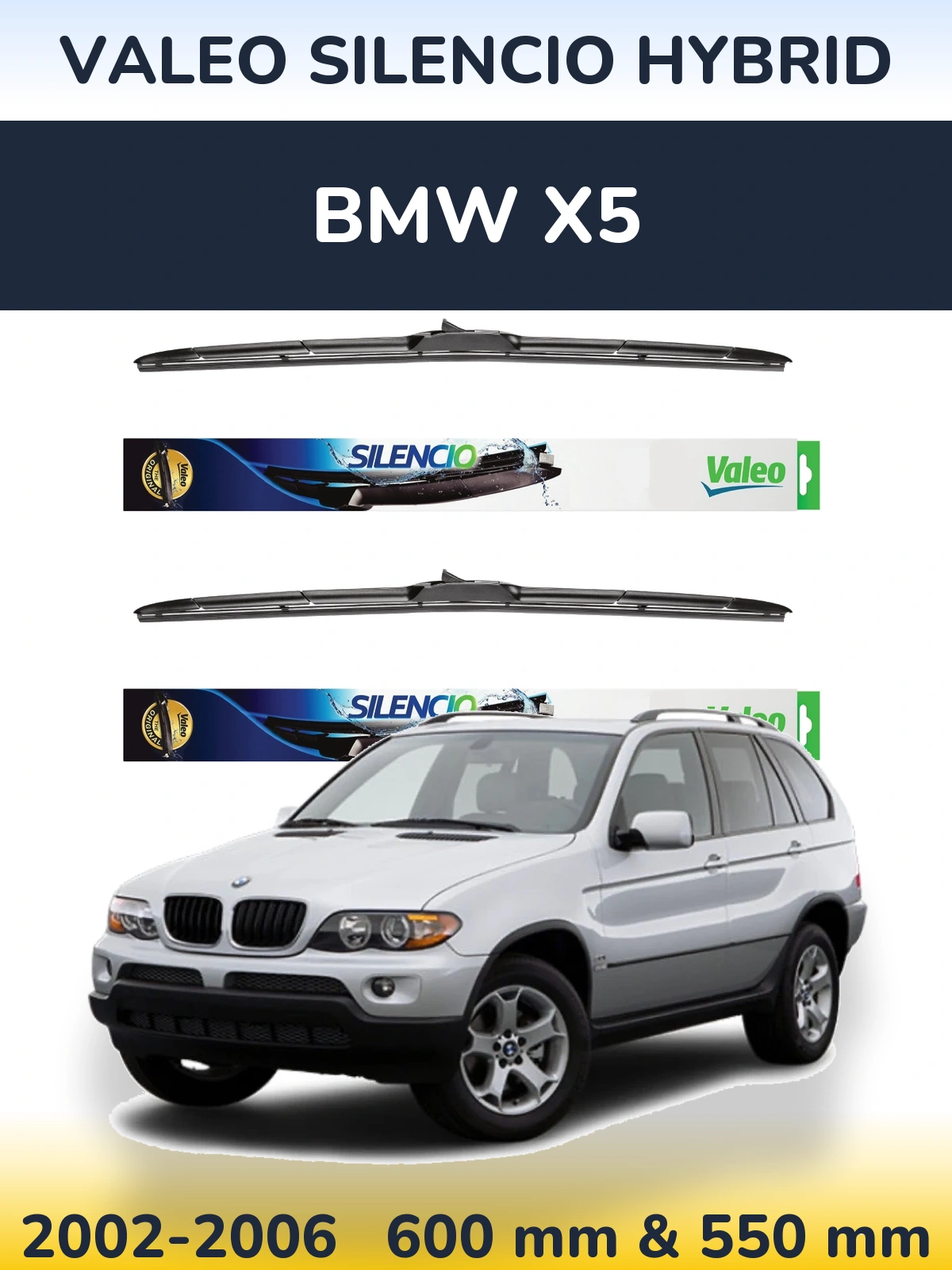 Ștergătoare Valeo Silencio Hybrid pentru BMW X5