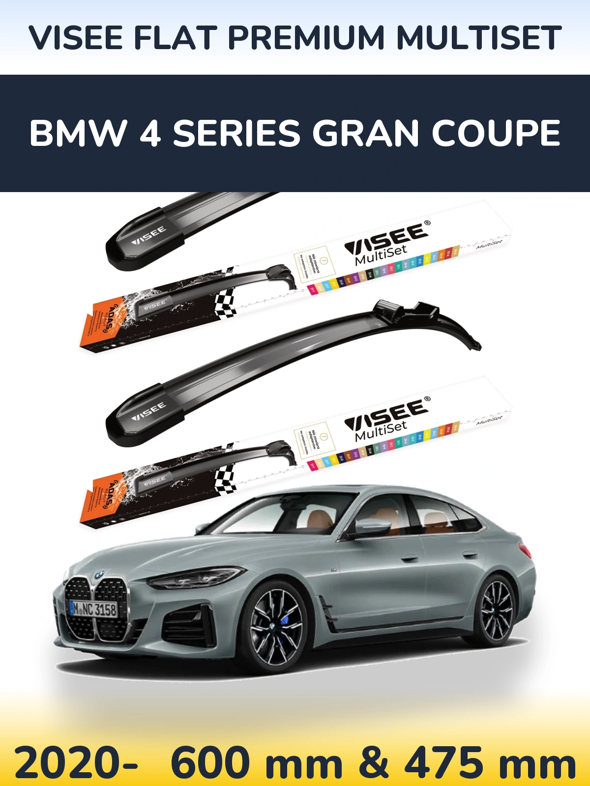 Ștergătoare VISEE FLAT PREMIUM MultiSet pentru BMW 4 Series Gran Coupe
