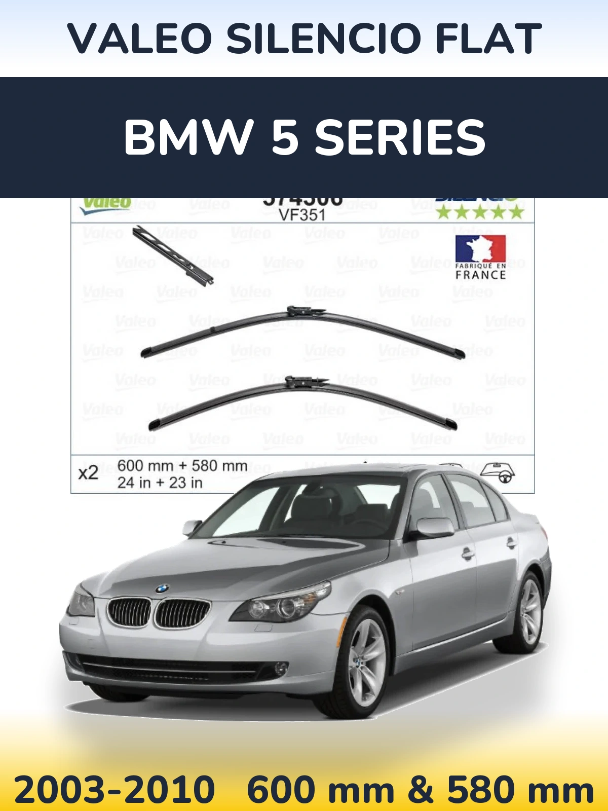 Ștergătoare Valeo Silencio Flat pentru BMW 5 Series