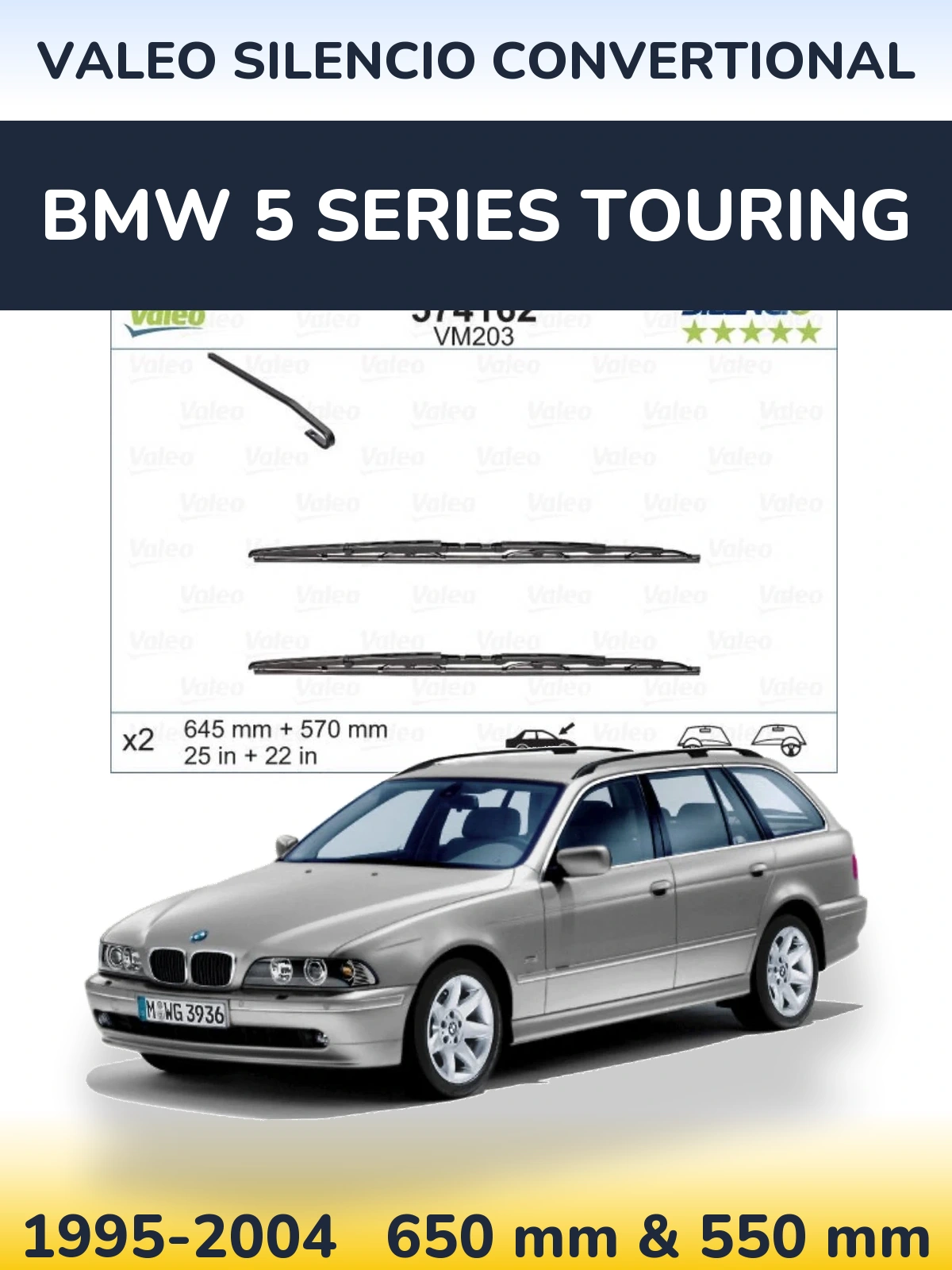 Ștergătoare Valeo Silencio Convertional pentru BMW 5 Series Touring