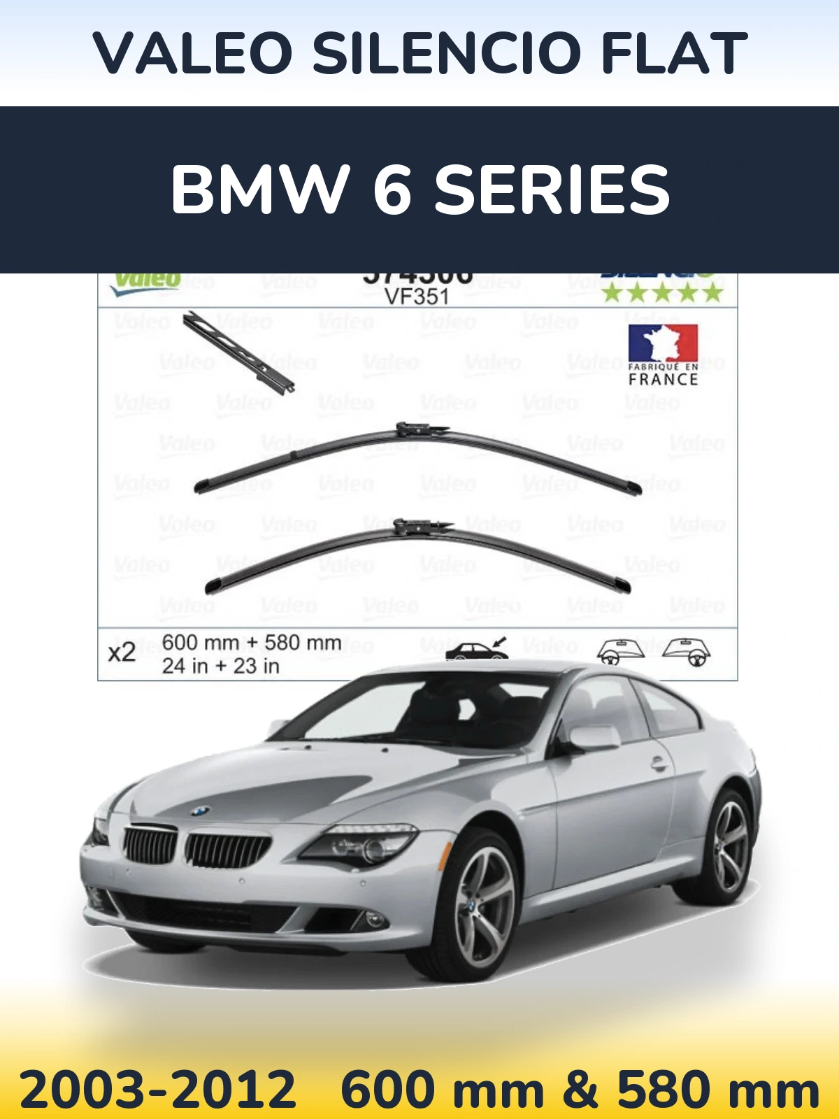 Ștergătoare Valeo Silencio Flat pentru BMW 6 Series