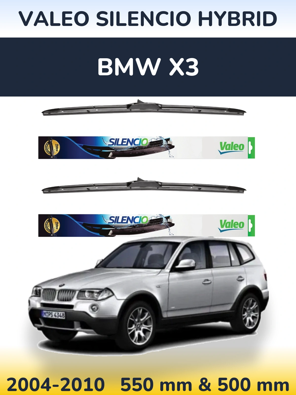 Ștergătoare Valeo Silencio Hybrid pentru BMW X3