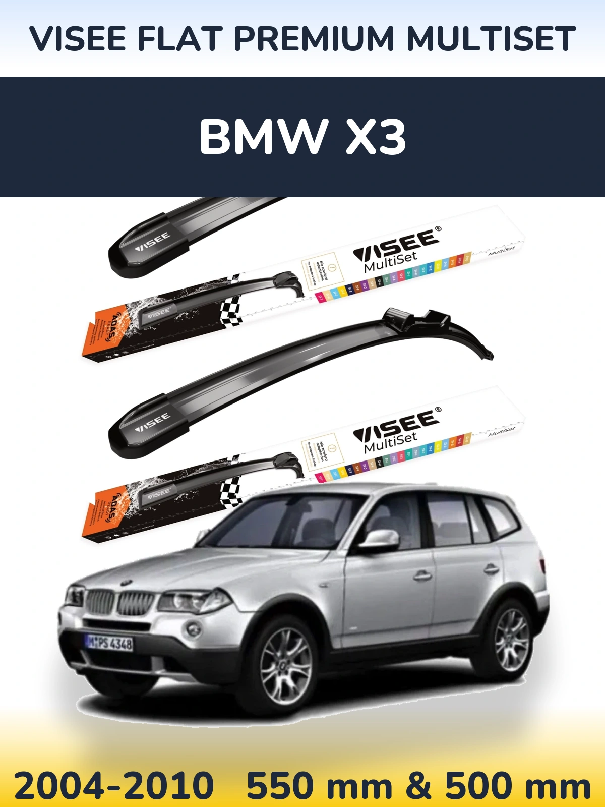 Ștergătoare VISEE FLAT PREMIUM MultiSet pentru BMW X3