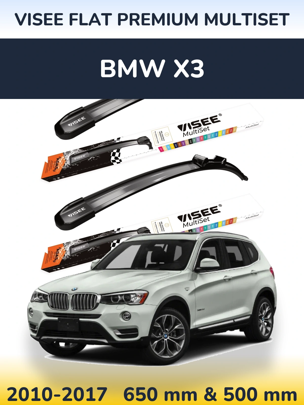 Ștergătoare VISEE FLAT PREMIUM MultiSet pentru BMW X3