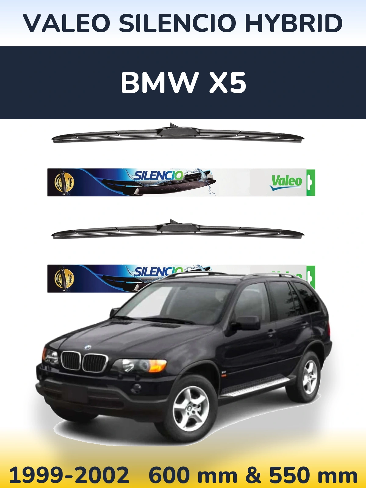 Ștergătoare Valeo Silencio Hybrid pentru BMW X5