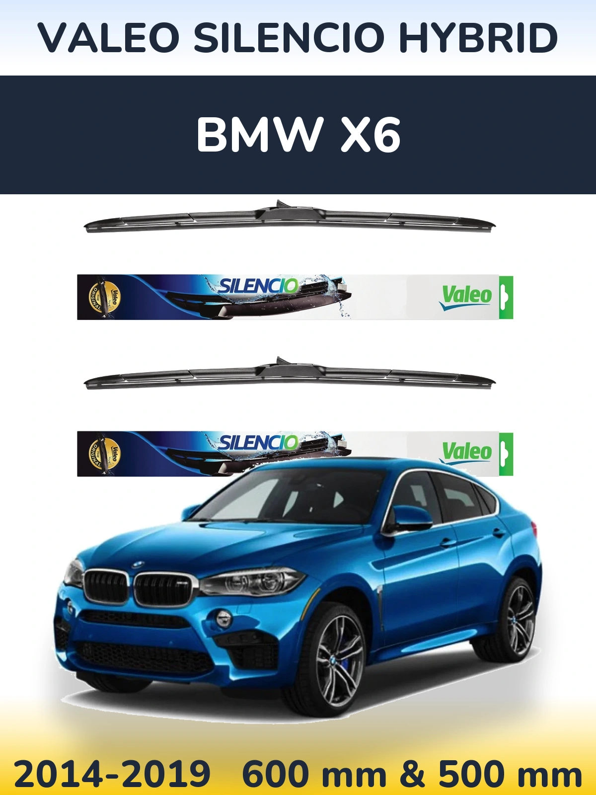 Ștergătoare Valeo Silencio Hybrid pentru BMW X6