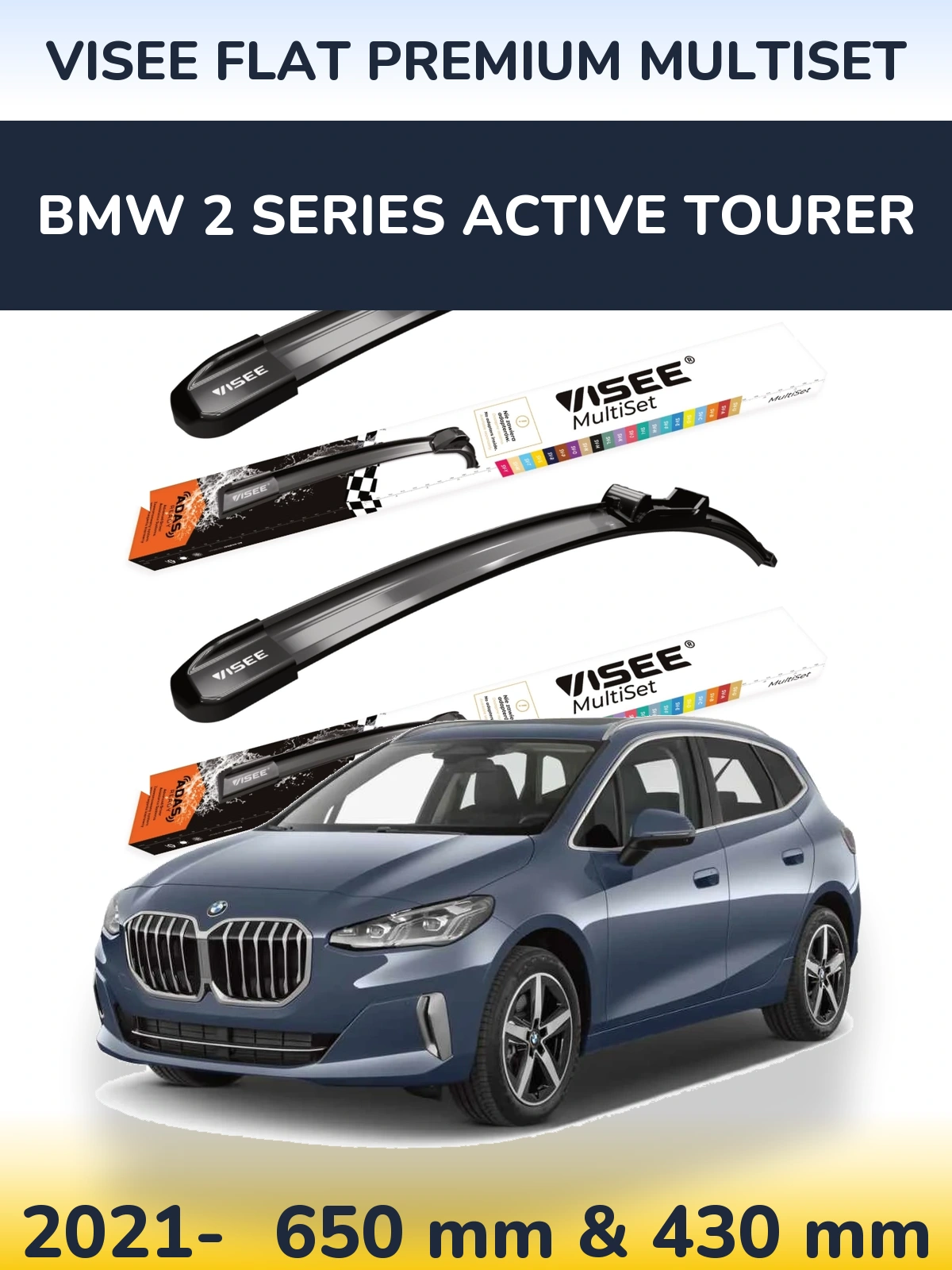 Ștergătoare VISEE FLAT PREMIUM MultiSet pentru BMW 2 Series Active Tourer