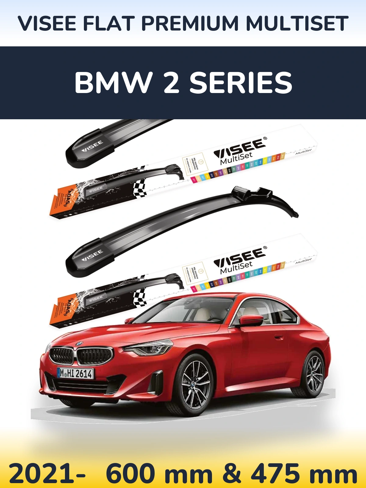 Ștergătoare VISEE FLAT PREMIUM MultiSet pentru BMW 2 Series