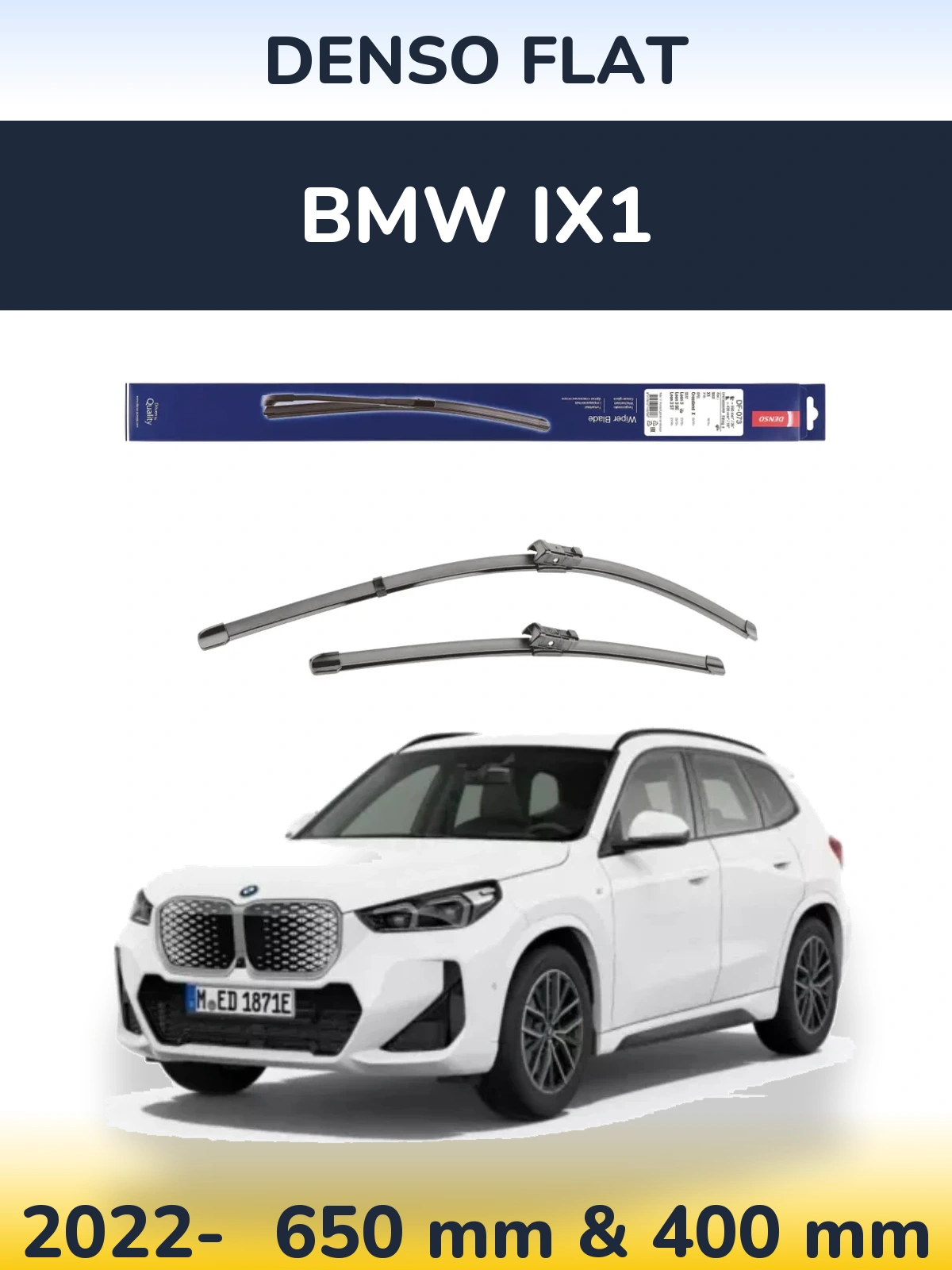Комплект передніх щіток Denso Flat 650 & 400 мм для BMW iX1 2022-2026