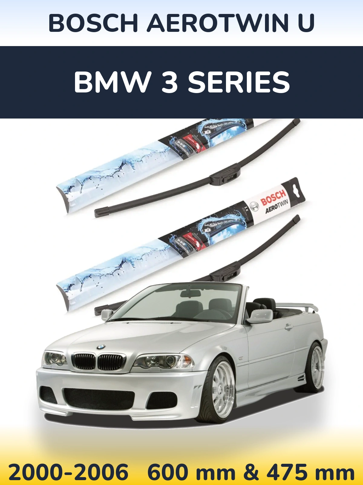Ștergătoare BOSCH AeroTwin U pentru BMW 3 Series