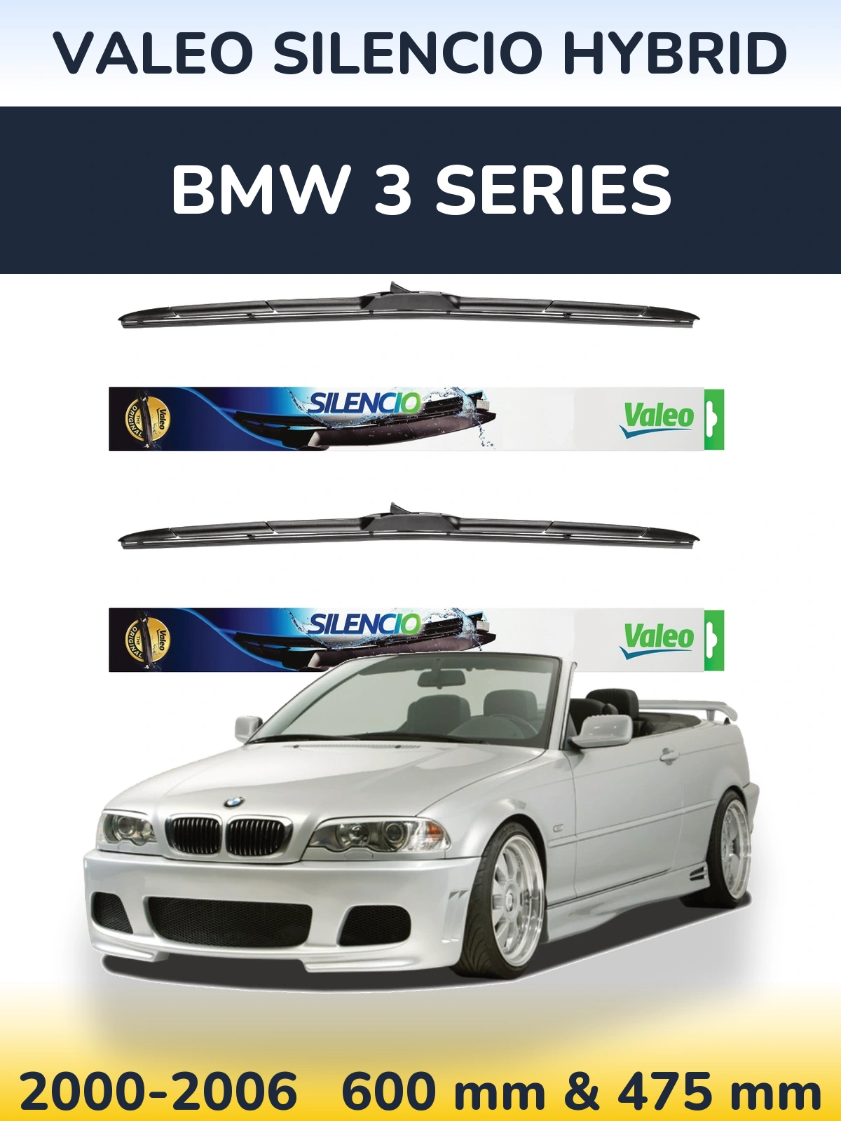 Ștergătoare Valeo Silencio Hybrid pentru BMW 3 Series