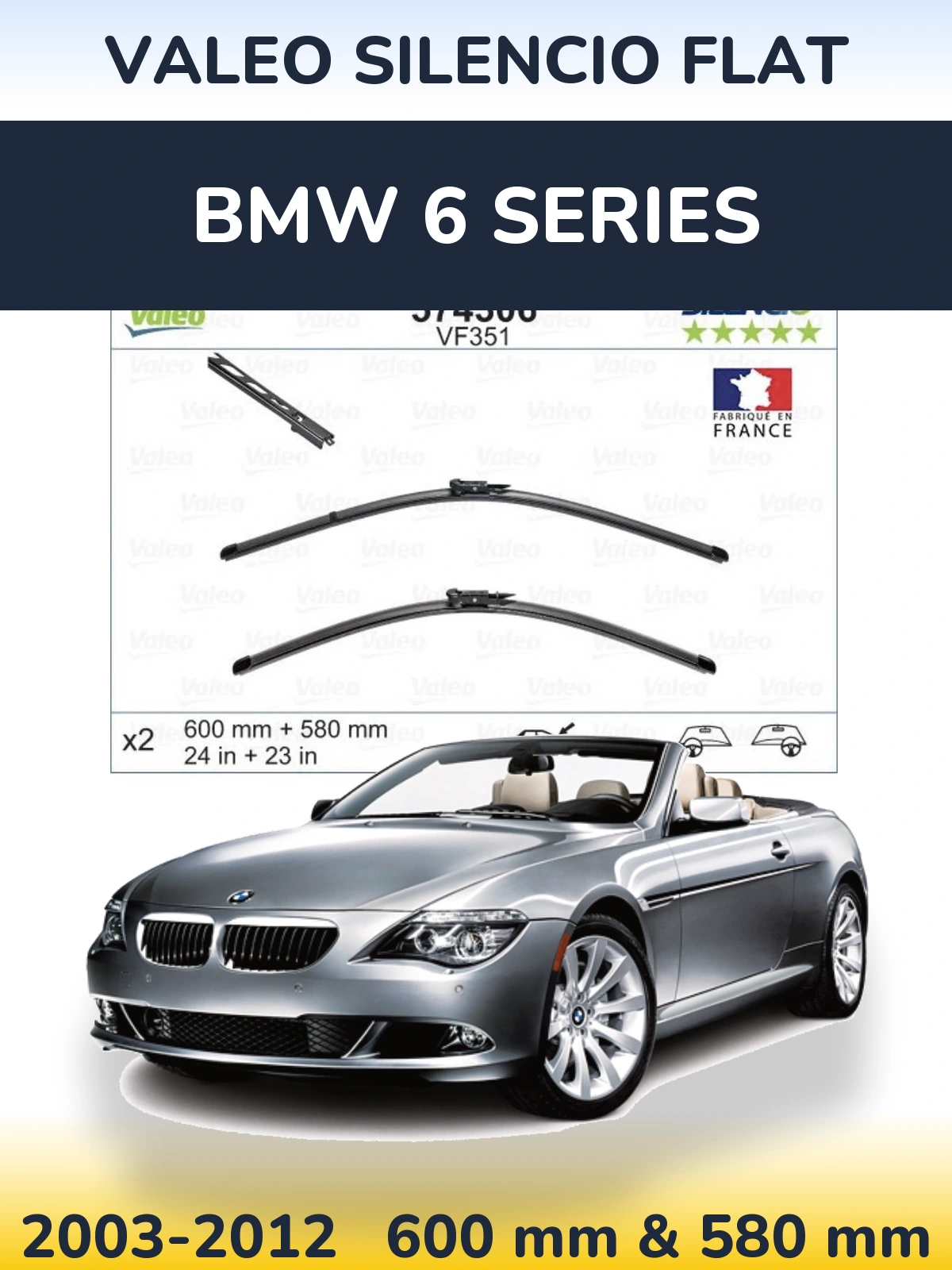 Ștergătoare Valeo Silencio Flat pentru BMW 6 Series