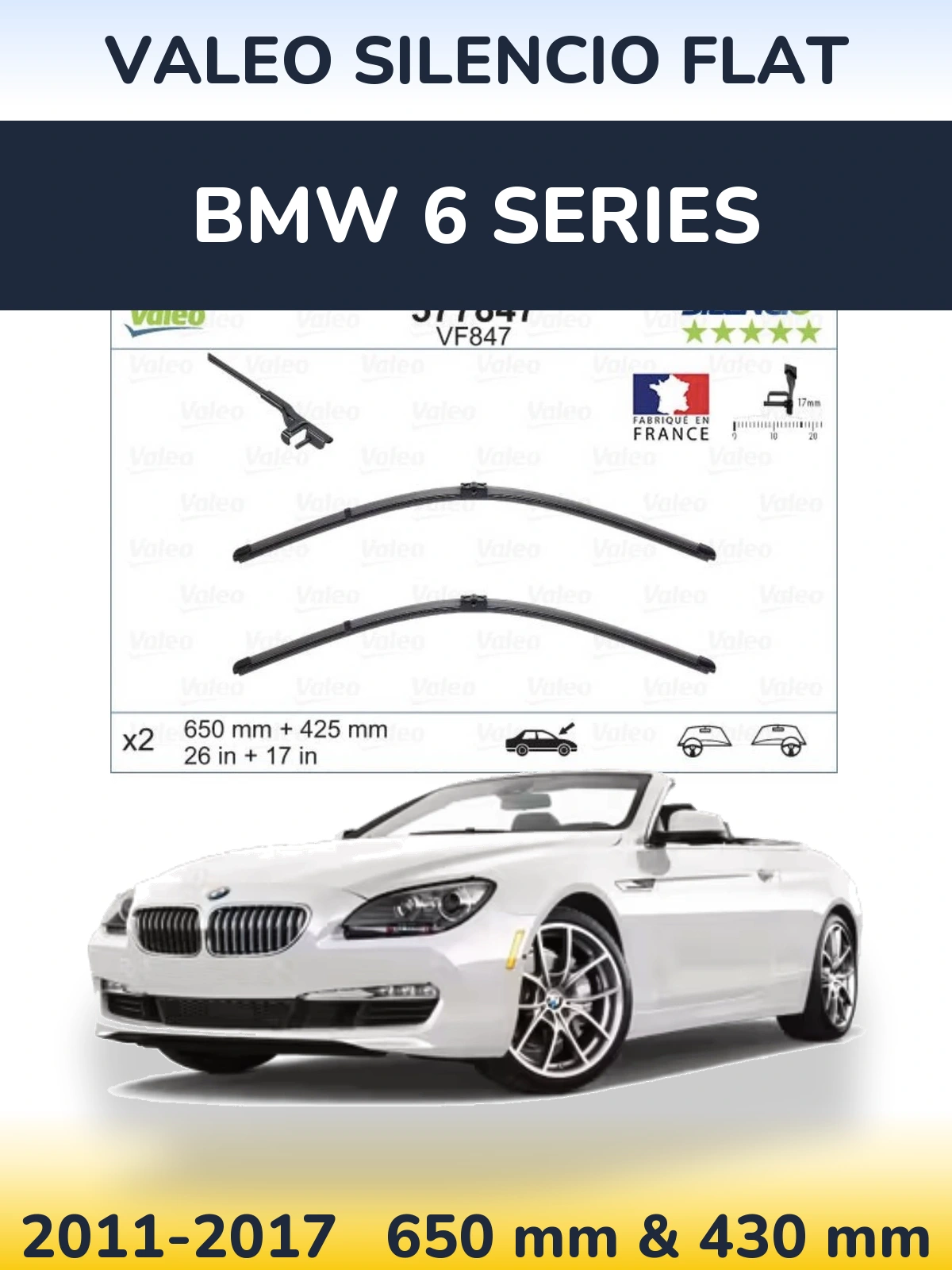 Ștergătoare Valeo Silencio Flat pentru BMW 6 Series
