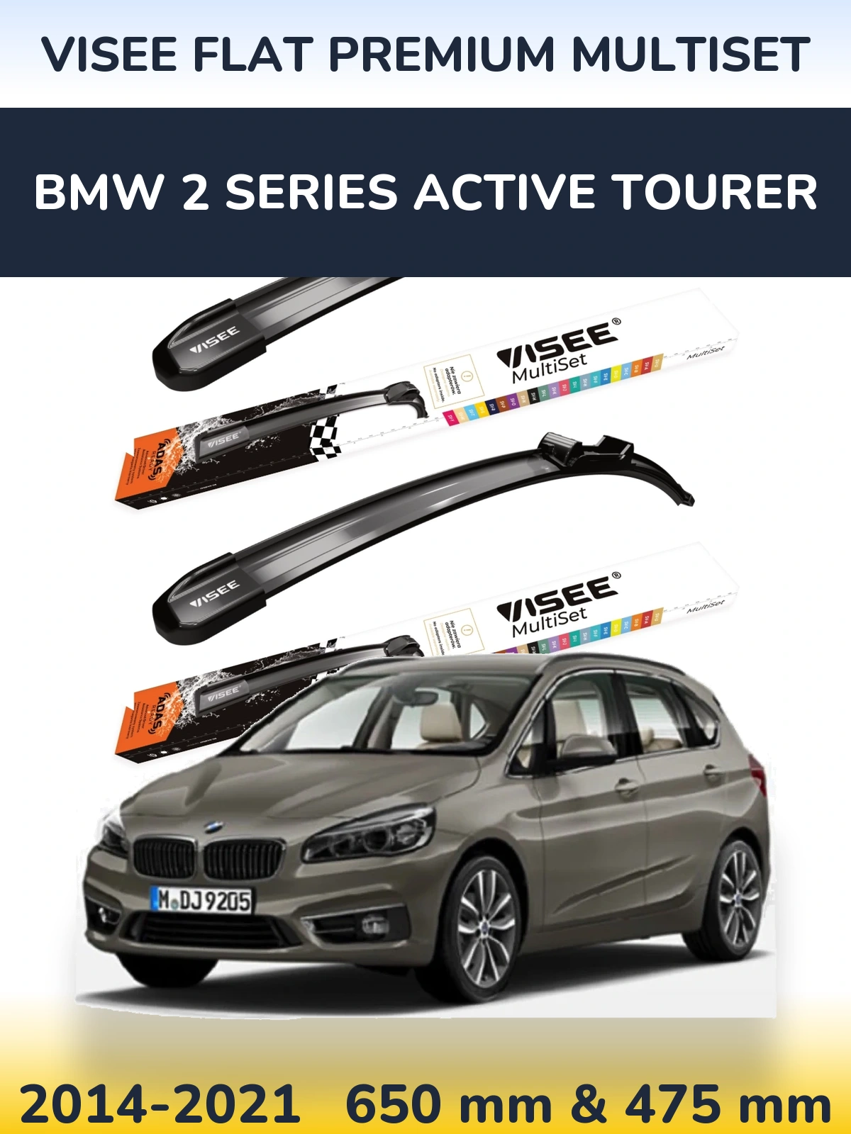 Ștergătoare VISEE FLAT PREMIUM MultiSet pentru BMW 2 Series Active Tourer