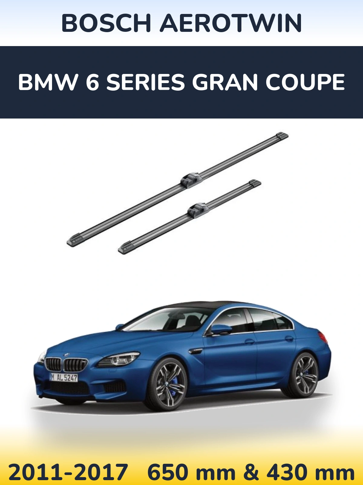 Ștergătoare BOSCH AeroTwin pentru BMW 6 Series Gran Coupe