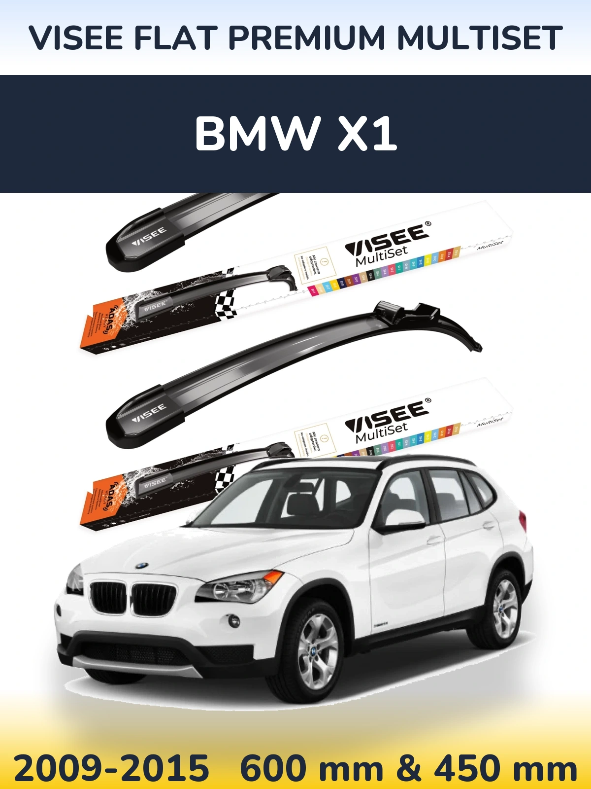 Ștergătoare VISEE FLAT PREMIUM MultiSet pentru BMW X1
