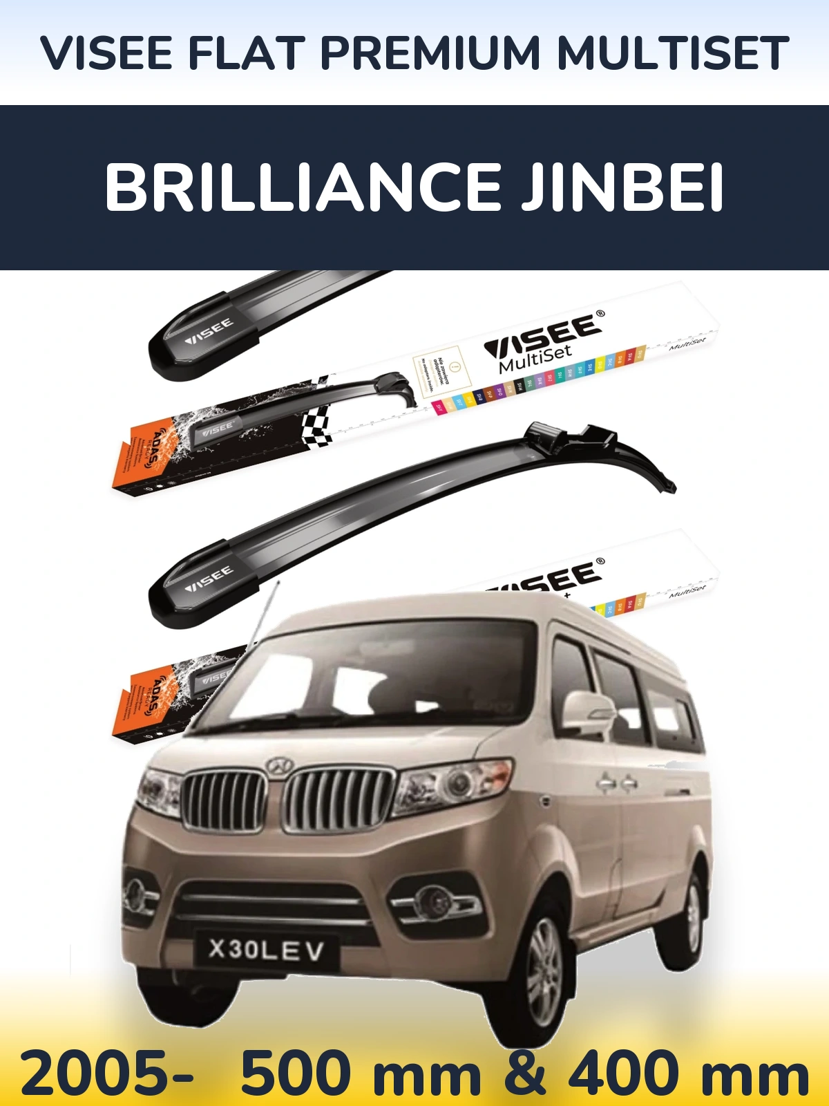 Ștergătoare VISEE FLAT PREMIUM MultiSet pentru Brilliance Jinbei