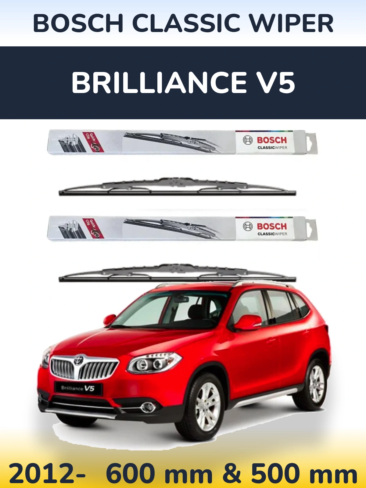 Ștergătoare BOSCH Classic Wiper pentru Brilliance V5