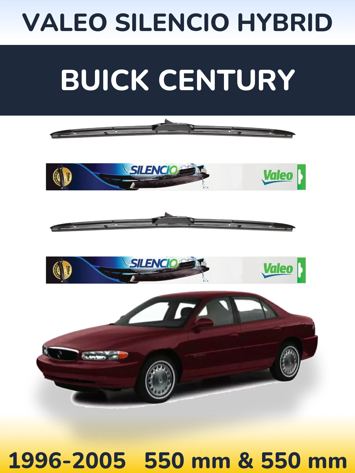 Ștergătoare Valeo Silencio Hybrid pentru Buick Century