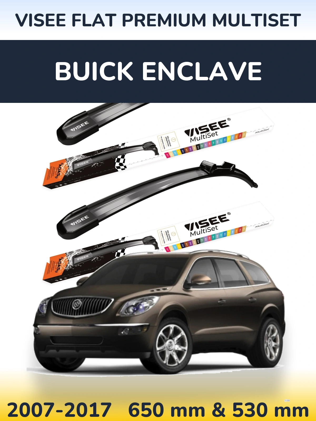 Ștergătoare VISEE FLAT PREMIUM MultiSet pentru Buick Enclave