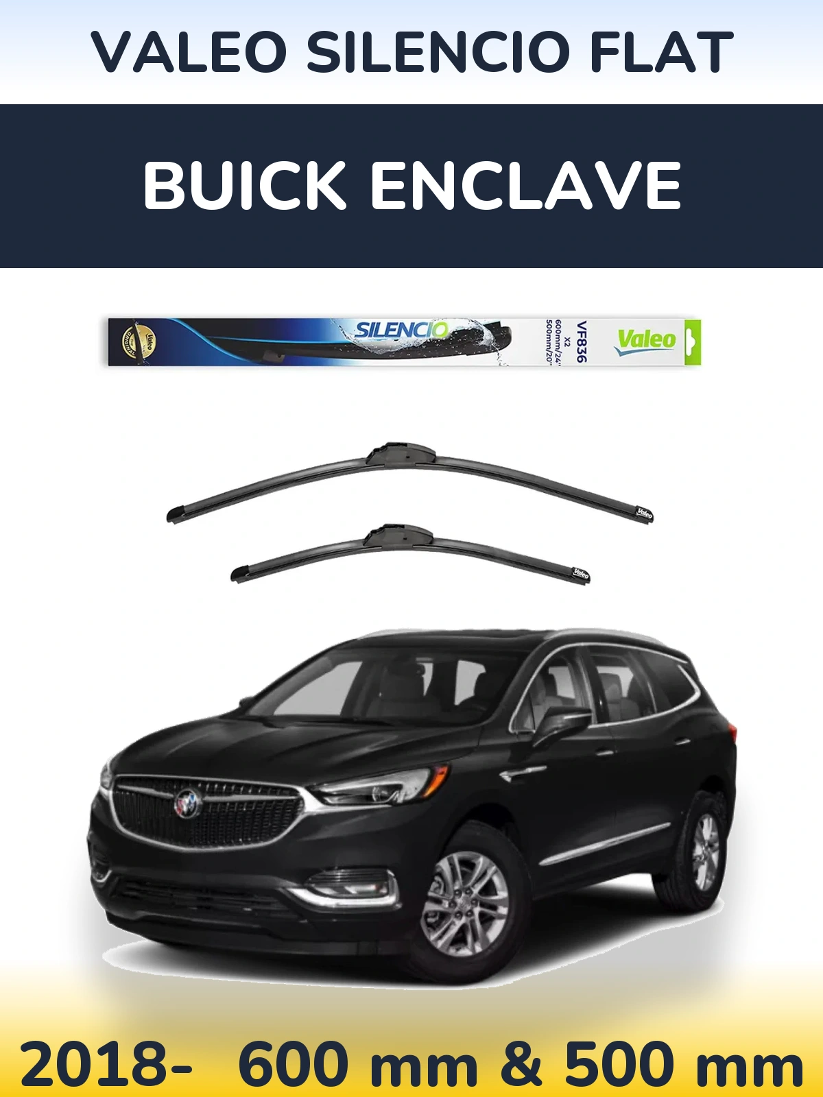 Ștergătoare Valeo Silencio Flat pentru Buick Enclave