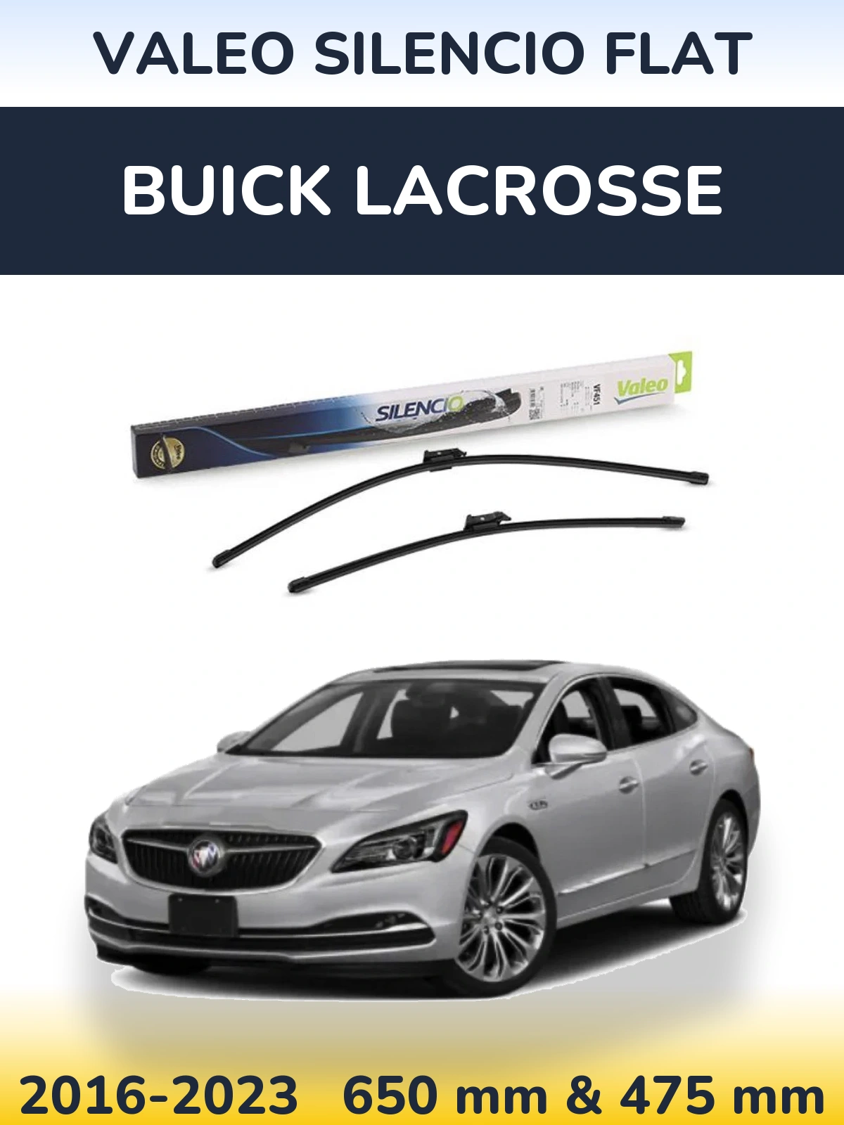 Ștergătoare Valeo Silencio Flat pentru Buick LaCrosse