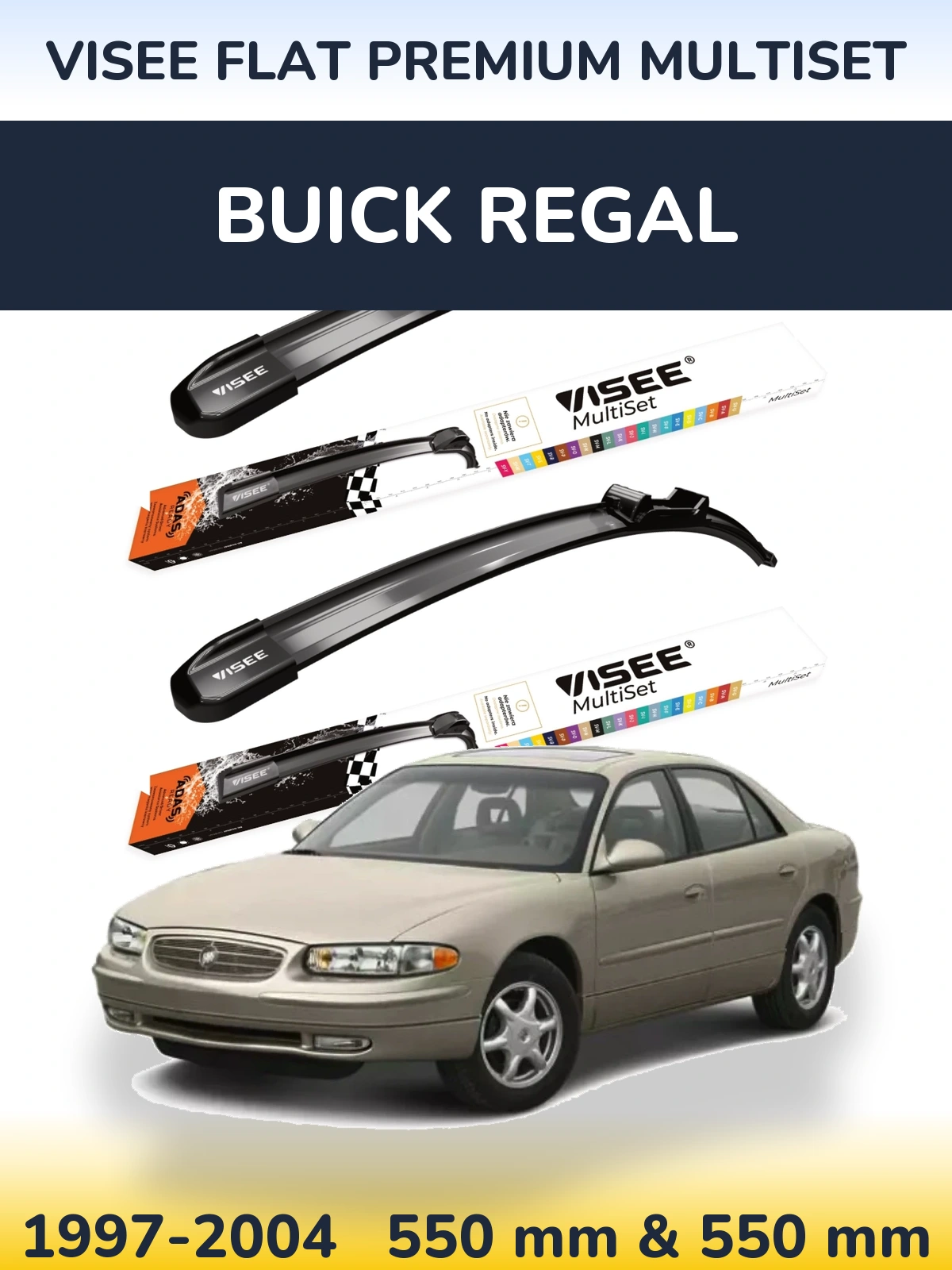 Ștergătoare VISEE FLAT PREMIUM MultiSet pentru Buick Regal