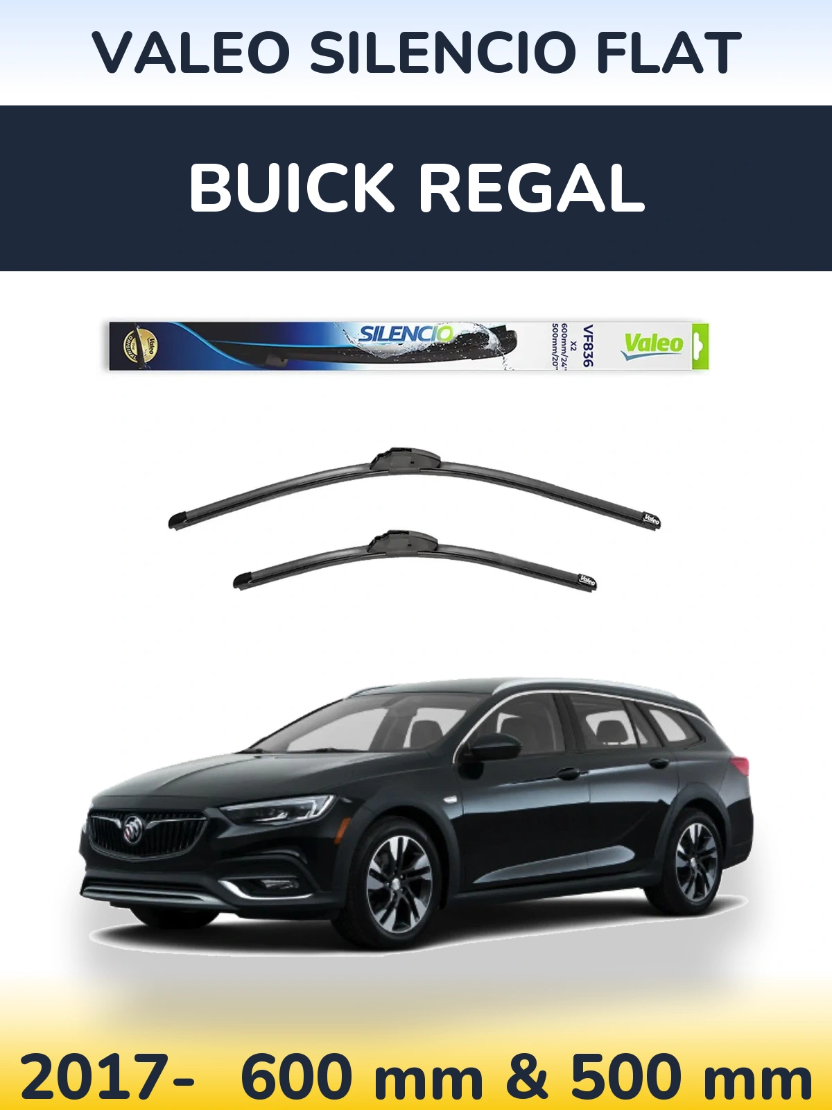 Ștergătoare Valeo Silencio Flat pentru Buick Regal
