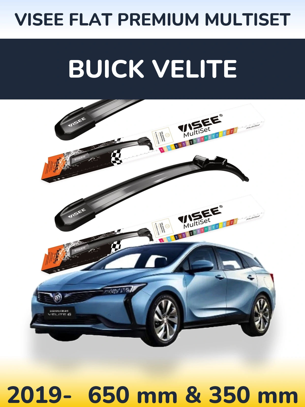 Ștergătoare VISEE FLAT PREMIUM MultiSet pentru Buick Velite