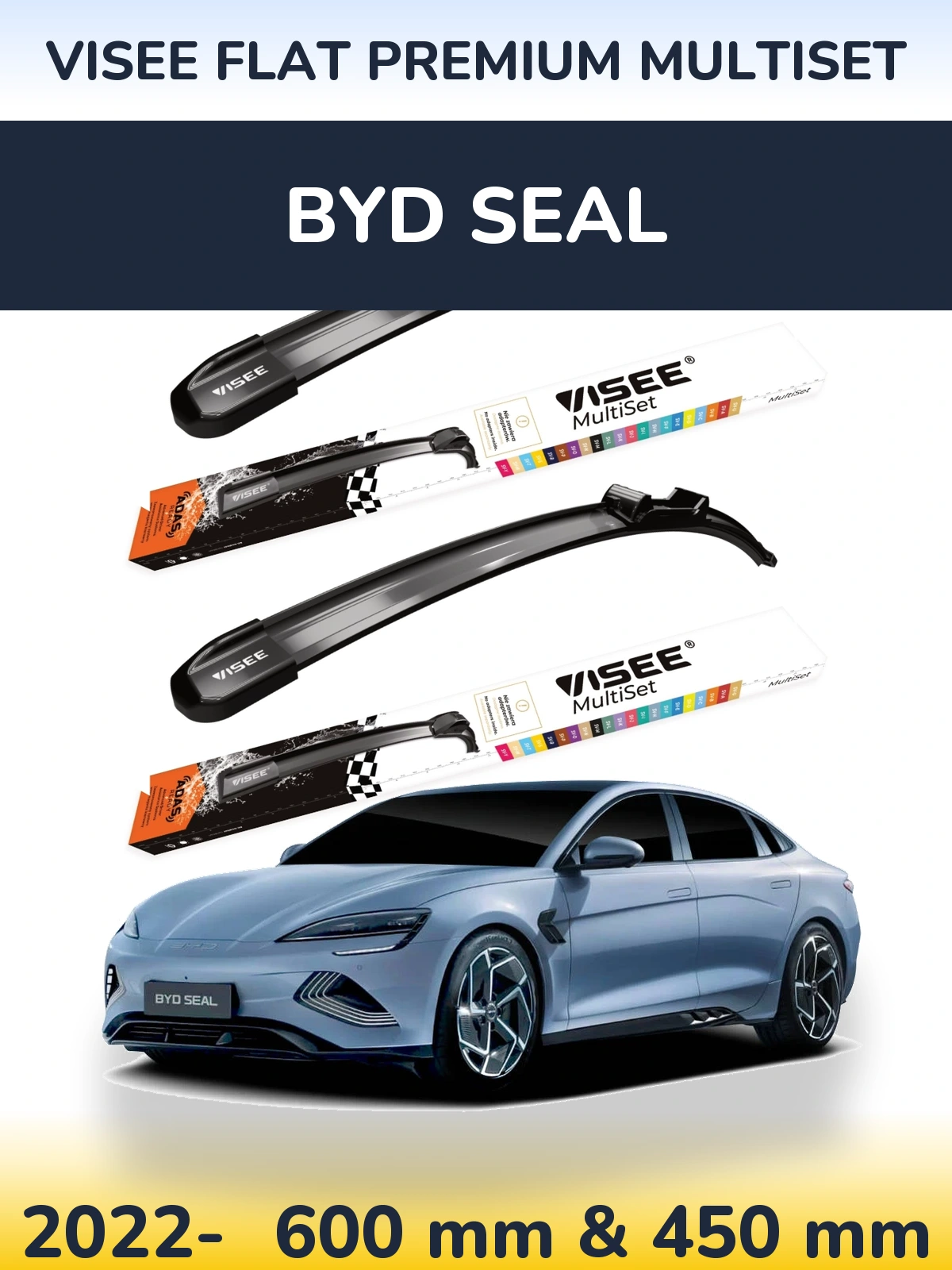 Ștergătoare VISEE FLAT PREMIUM MultiSet pentru BYD Seal