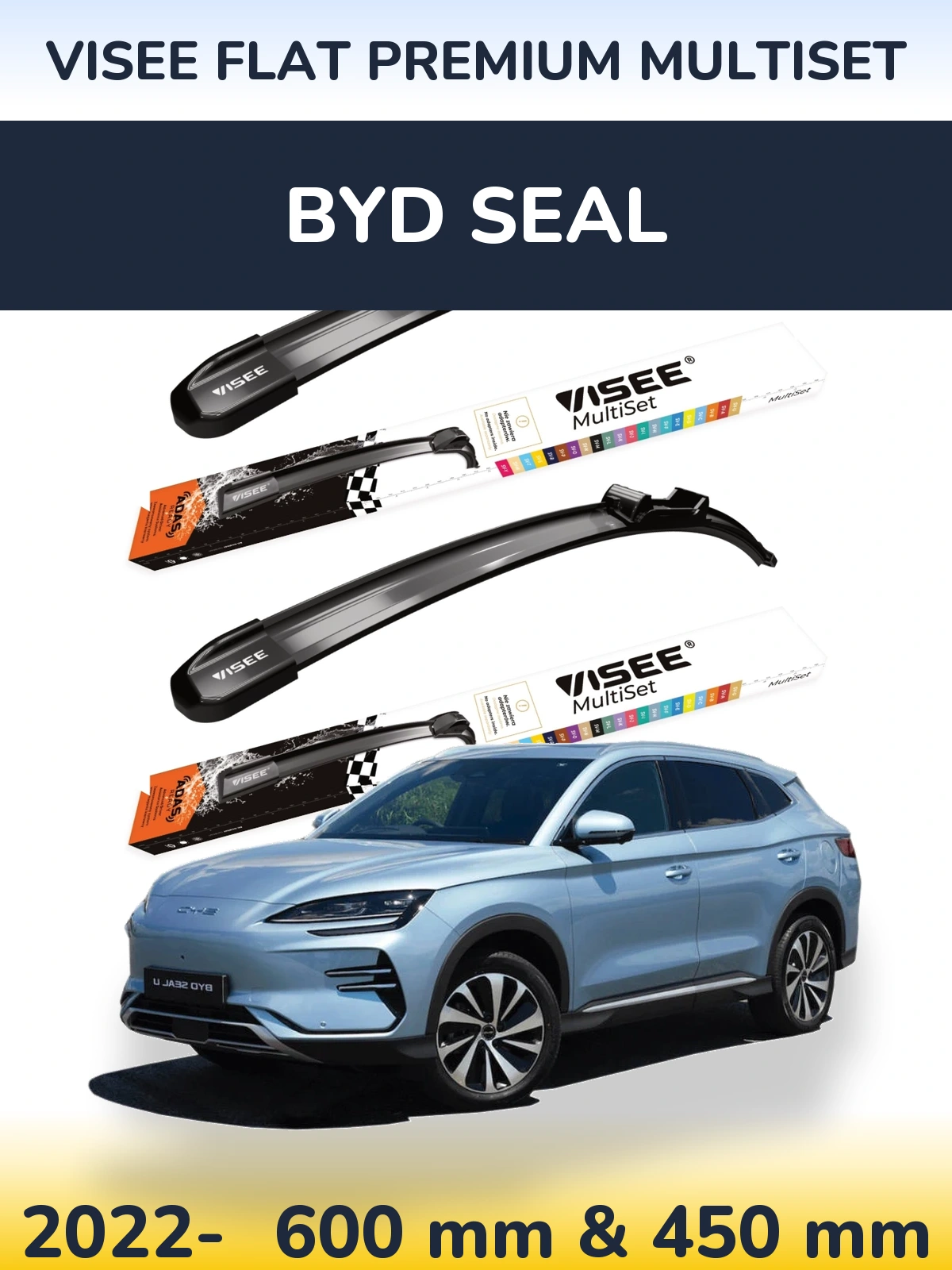 Ștergătoare VISEE FLAT PREMIUM MultiSet pentru BYD Seal