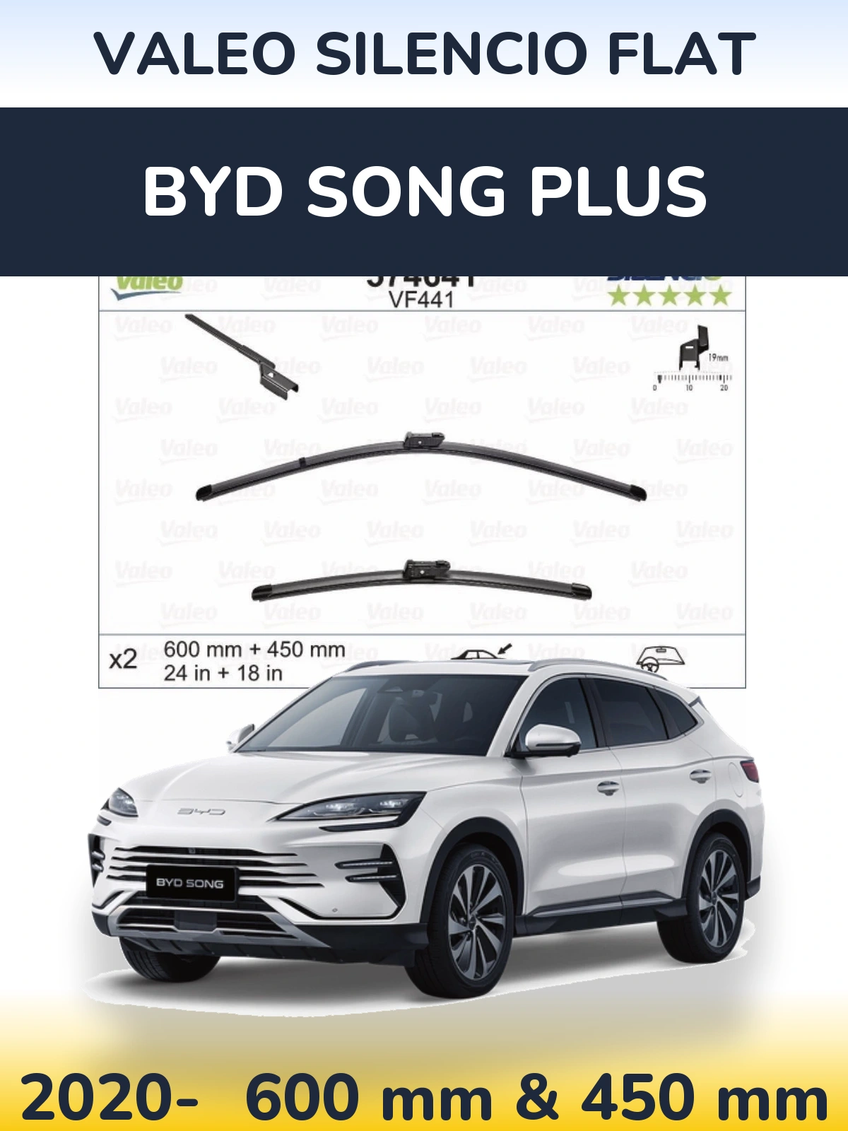 Ștergătoare Valeo Silencio Flat pentru BYD Song Plus