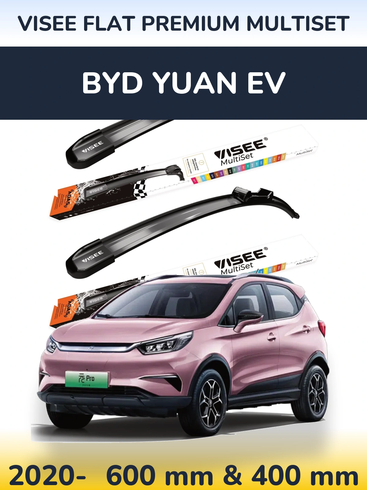 Ștergătoare VISEE FLAT PREMIUM MultiSet pentru BYD Yuan EV
