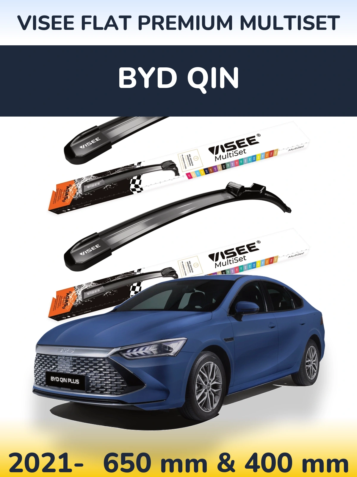 Ștergătoare VISEE FLAT PREMIUM MultiSet pentru BYD Qin