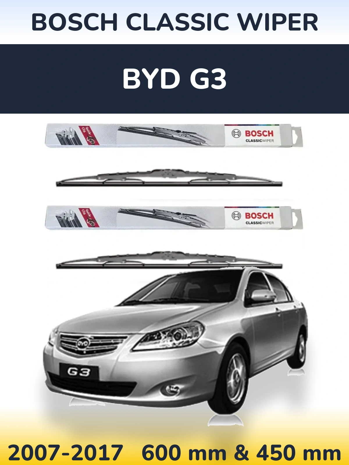Ștergătoare BOSCH Classic Wiper pentru BYD G3