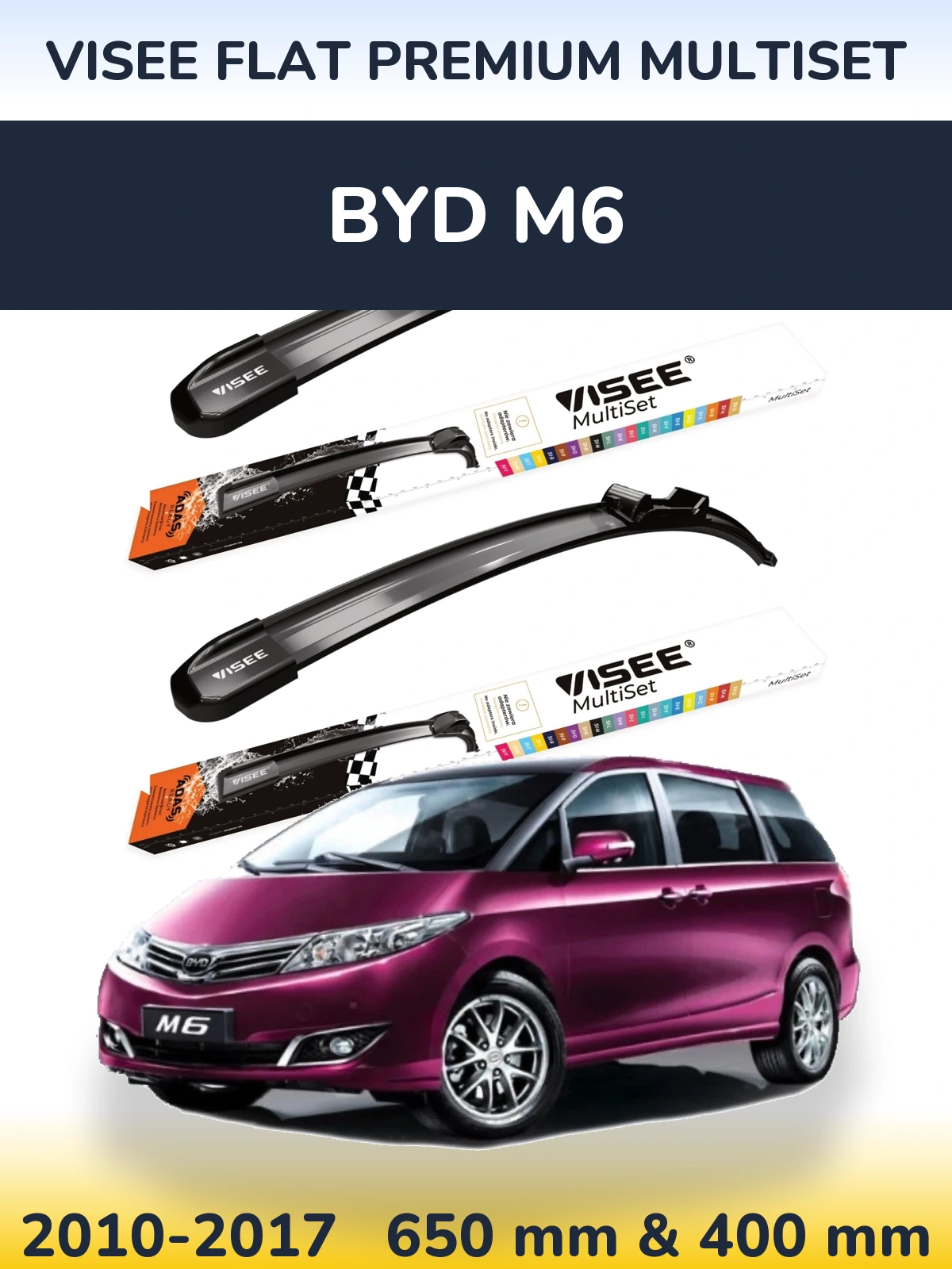 Ștergătoare VISEE FLAT PREMIUM MultiSet pentru BYD M6