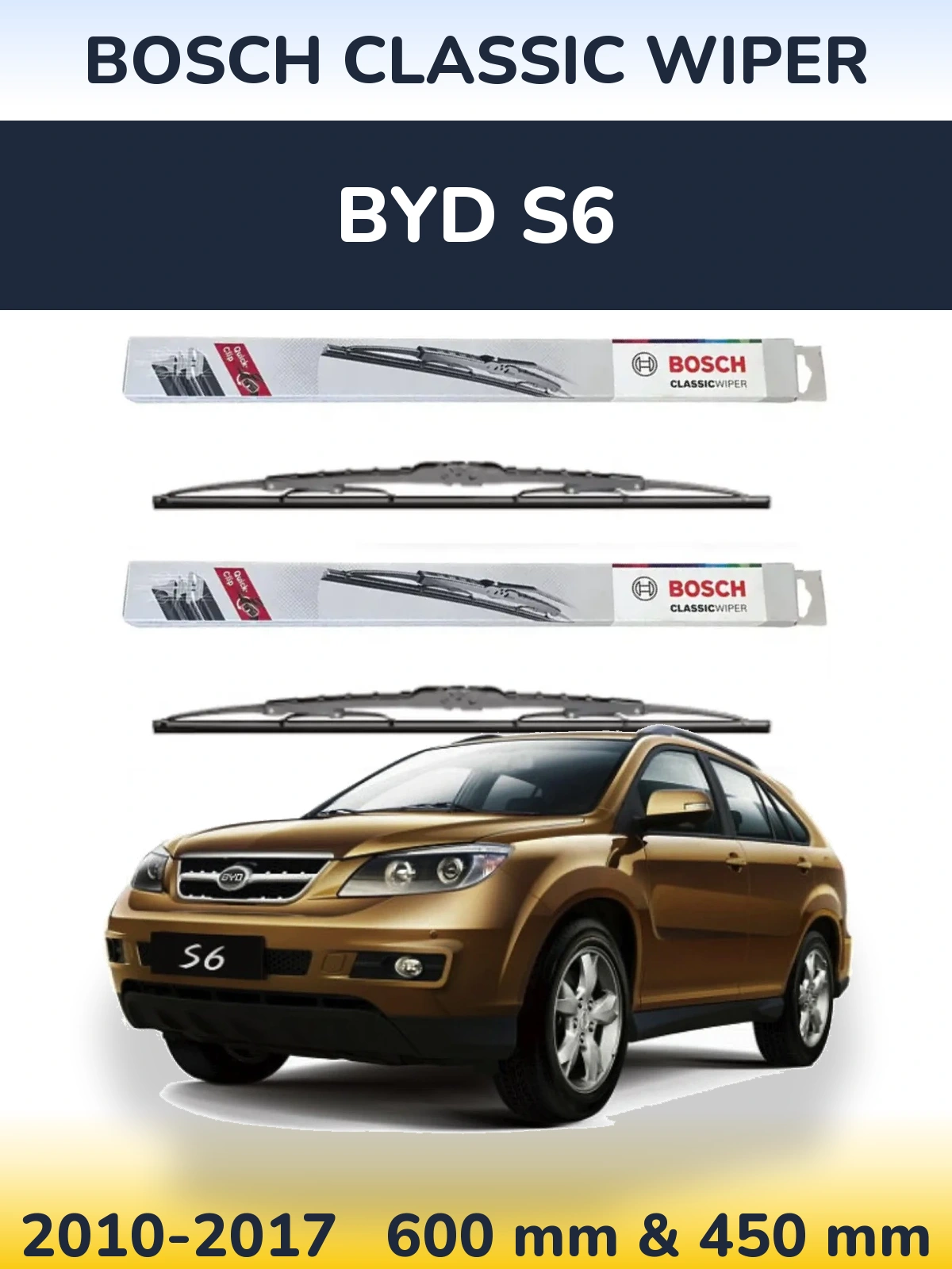 Ștergătoare BOSCH Classic Wiper pentru BYD S6