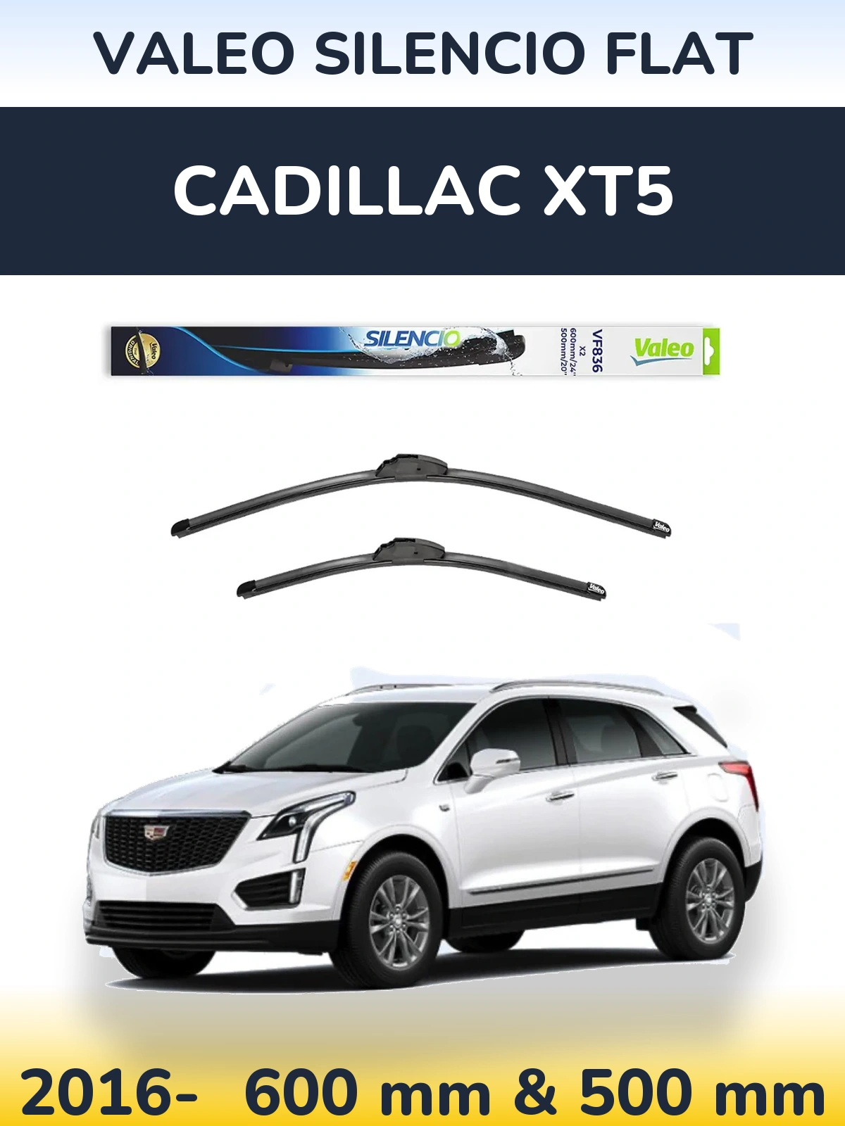 Ștergătoare Valeo Silencio Flat pentru Cadillac XT5