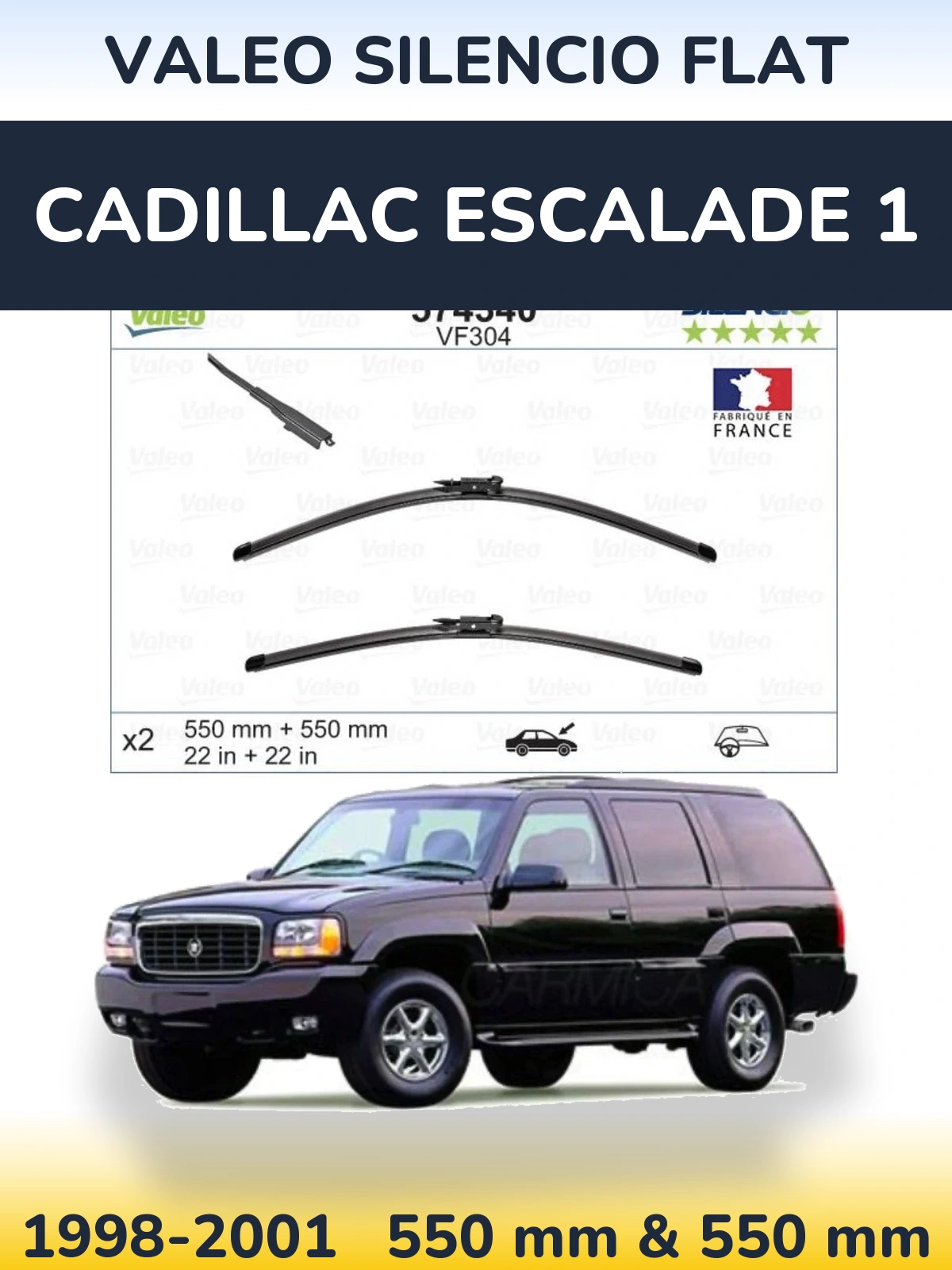 Ștergătoare Valeo Silencio Flat pentru Cadillac Escalade 1
