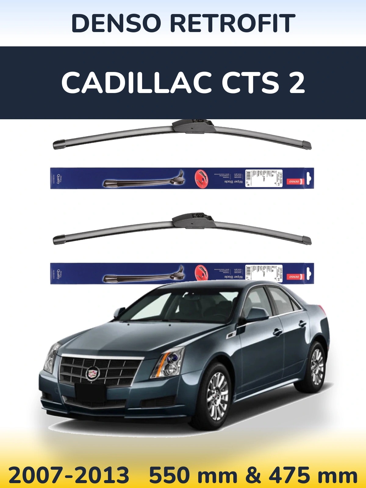 Комплект передних дворников Denso Retrofit 550 & 475 мм для Cadillac CTS 2 2007-2013