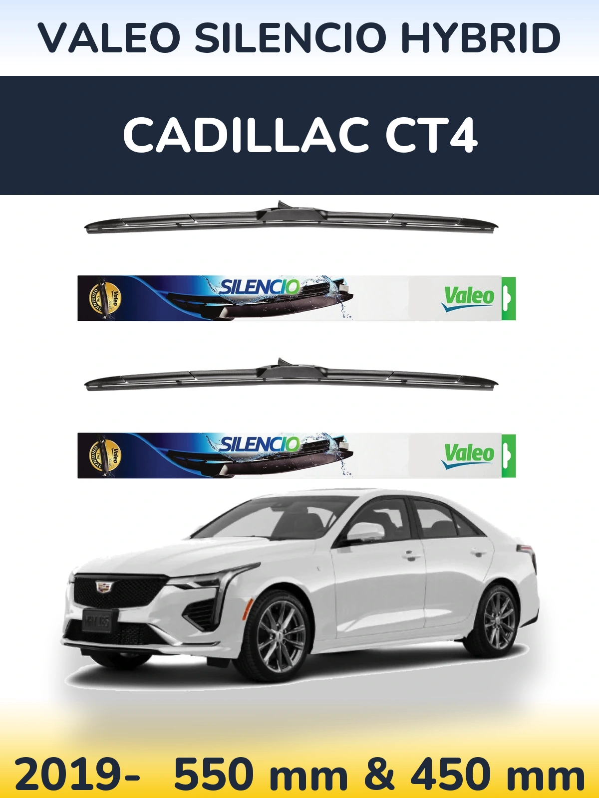 Ștergătoare Valeo Silencio Hybrid pentru Cadillac CT4