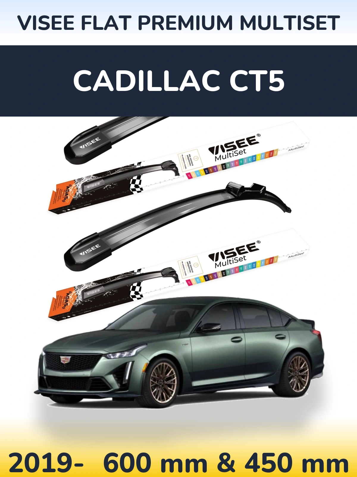 Ștergătoare VISEE FLAT PREMIUM MultiSet pentru Cadillac CT5