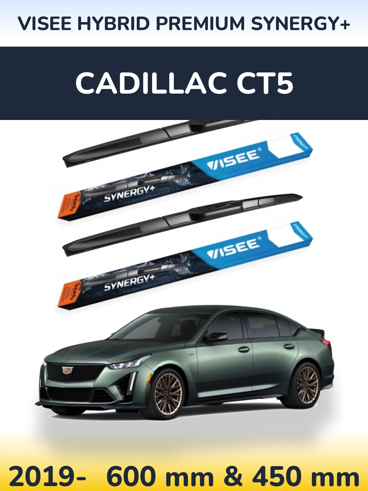 Ștergătoare VISEE HYBRID PREMIUM SYNERGY+ pentru Cadillac CT5