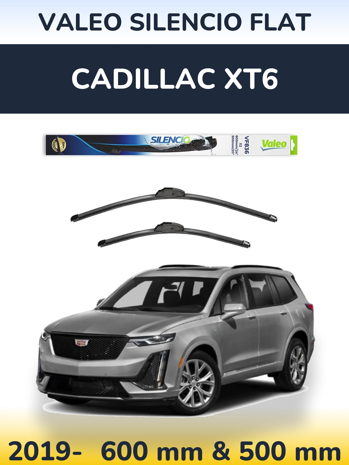Ștergătoare Valeo Silencio Flat pentru Cadillac XT6
