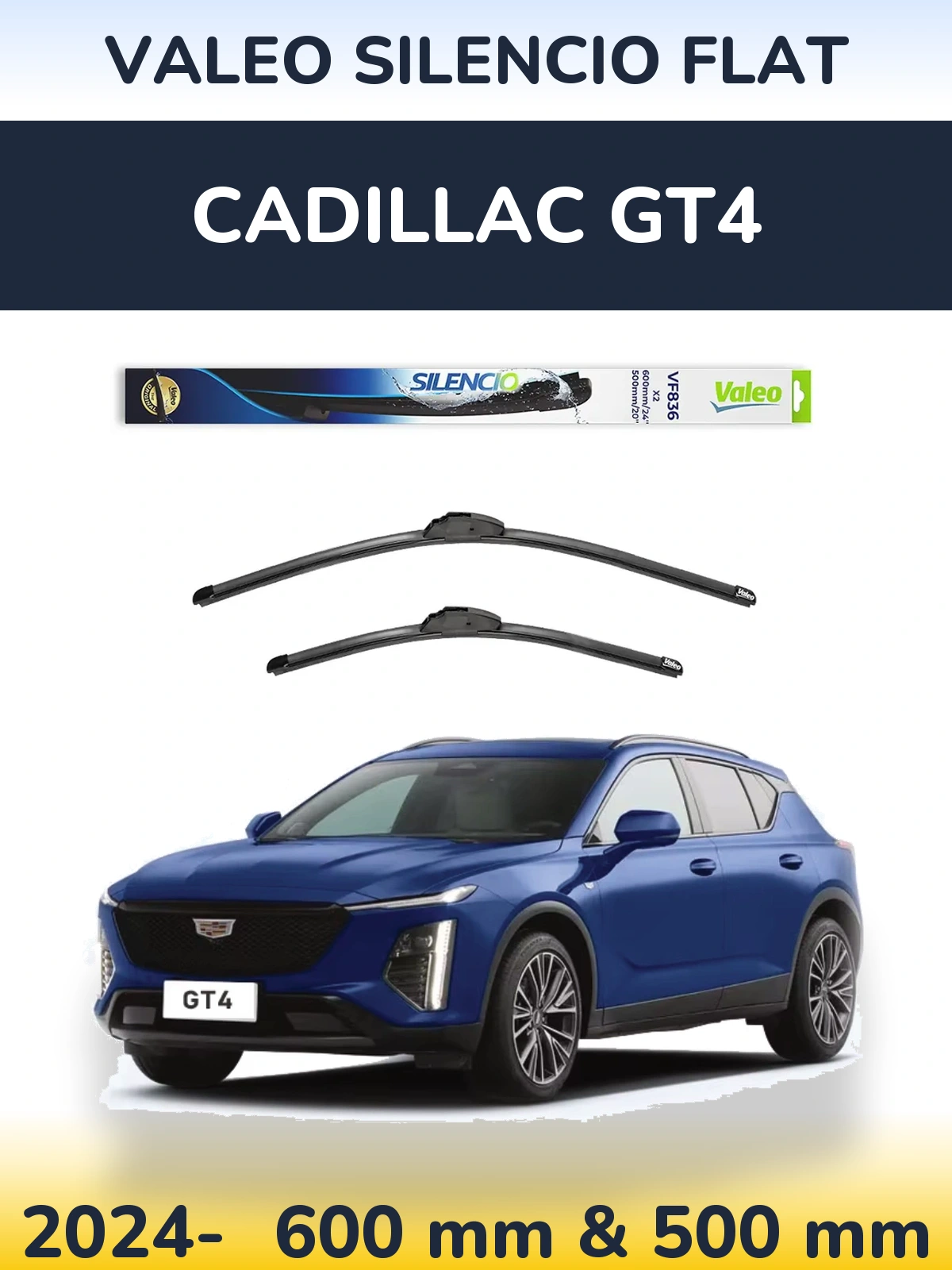 Ștergătoare Valeo Silencio Flat pentru Cadillac GT4