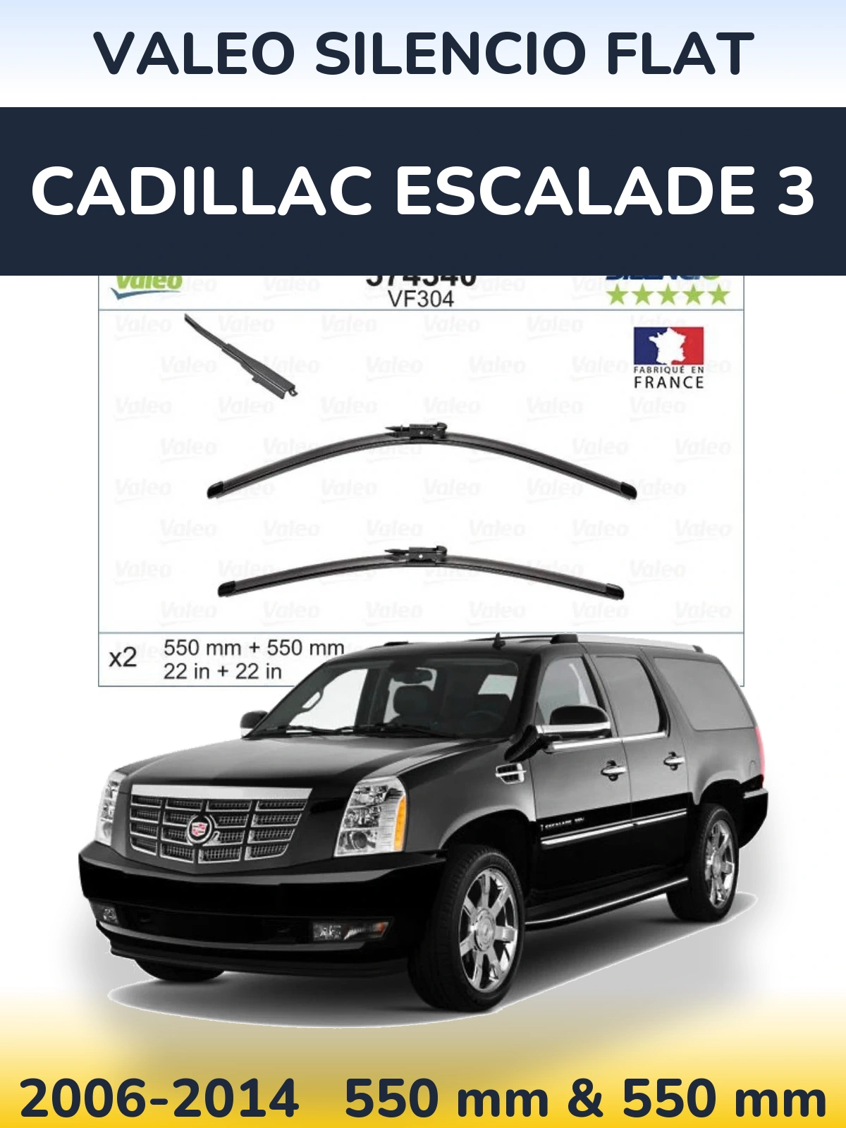 Ștergătoare Valeo Silencio Flat pentru Cadillac Escalade 3