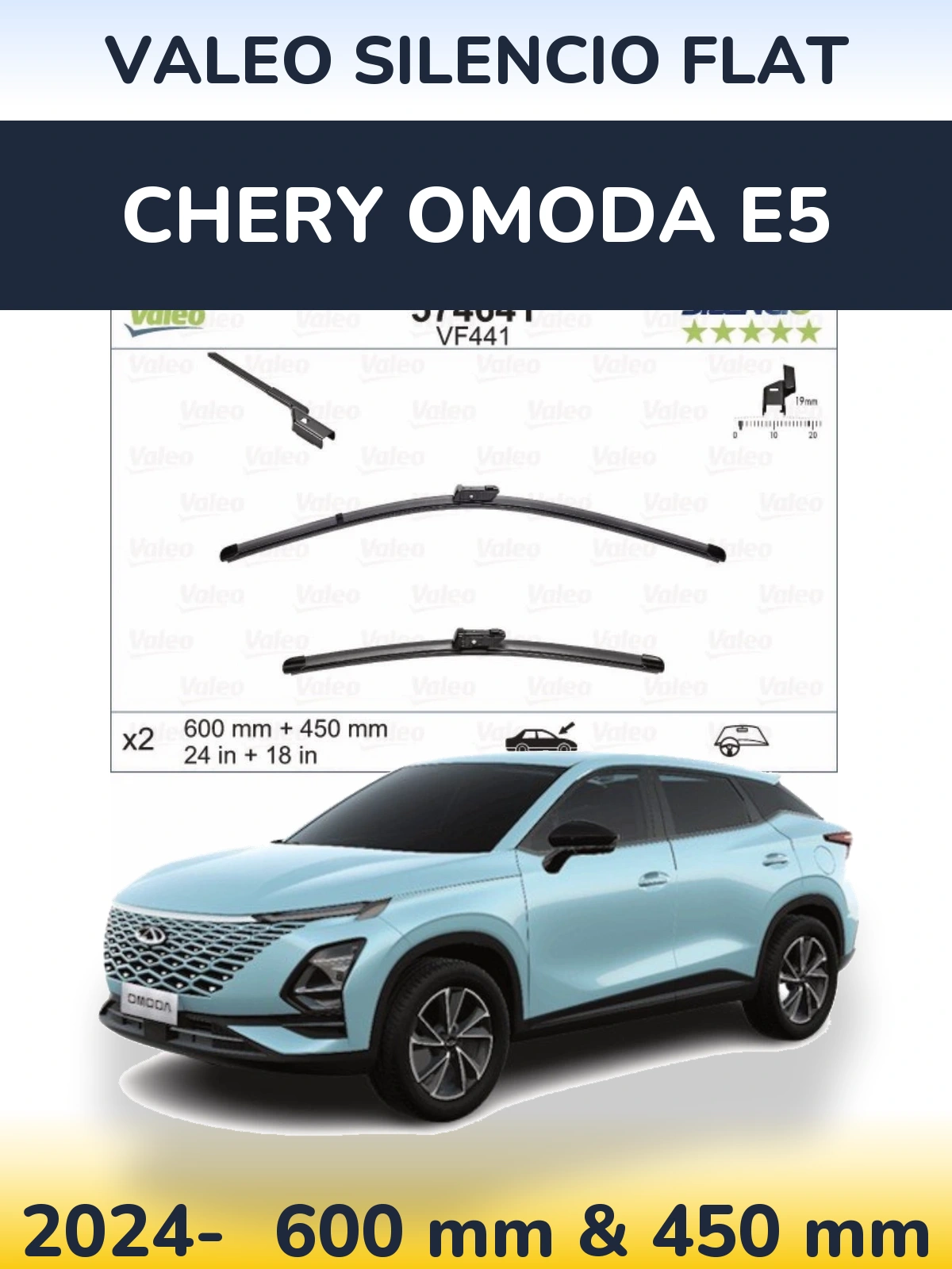 Ștergătoare Valeo Silencio Flat pentru Chery Omoda E5
